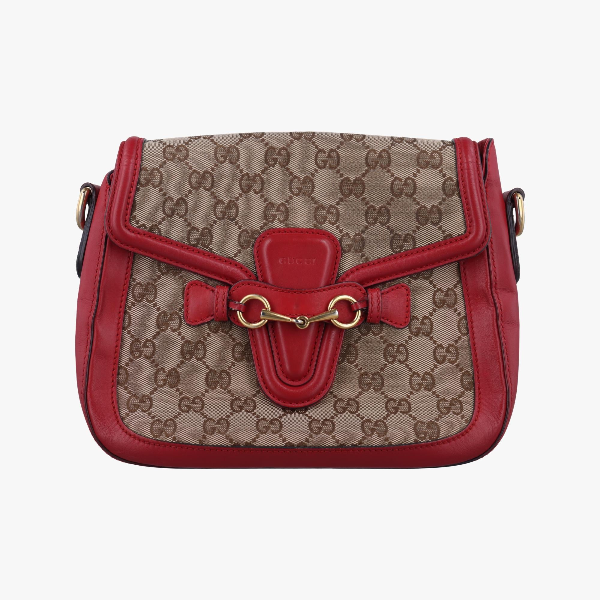 グッチ Gucci ショルダーバッグ レディース レディ ウェブ ブラウン×レッド キャンバス×レザー 383848 G019079448