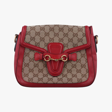 グッチ Gucci ショルダーバッグ レディース レディ ウェブ ブラウン×レッド キャンバス×レザー 383848 G019079448