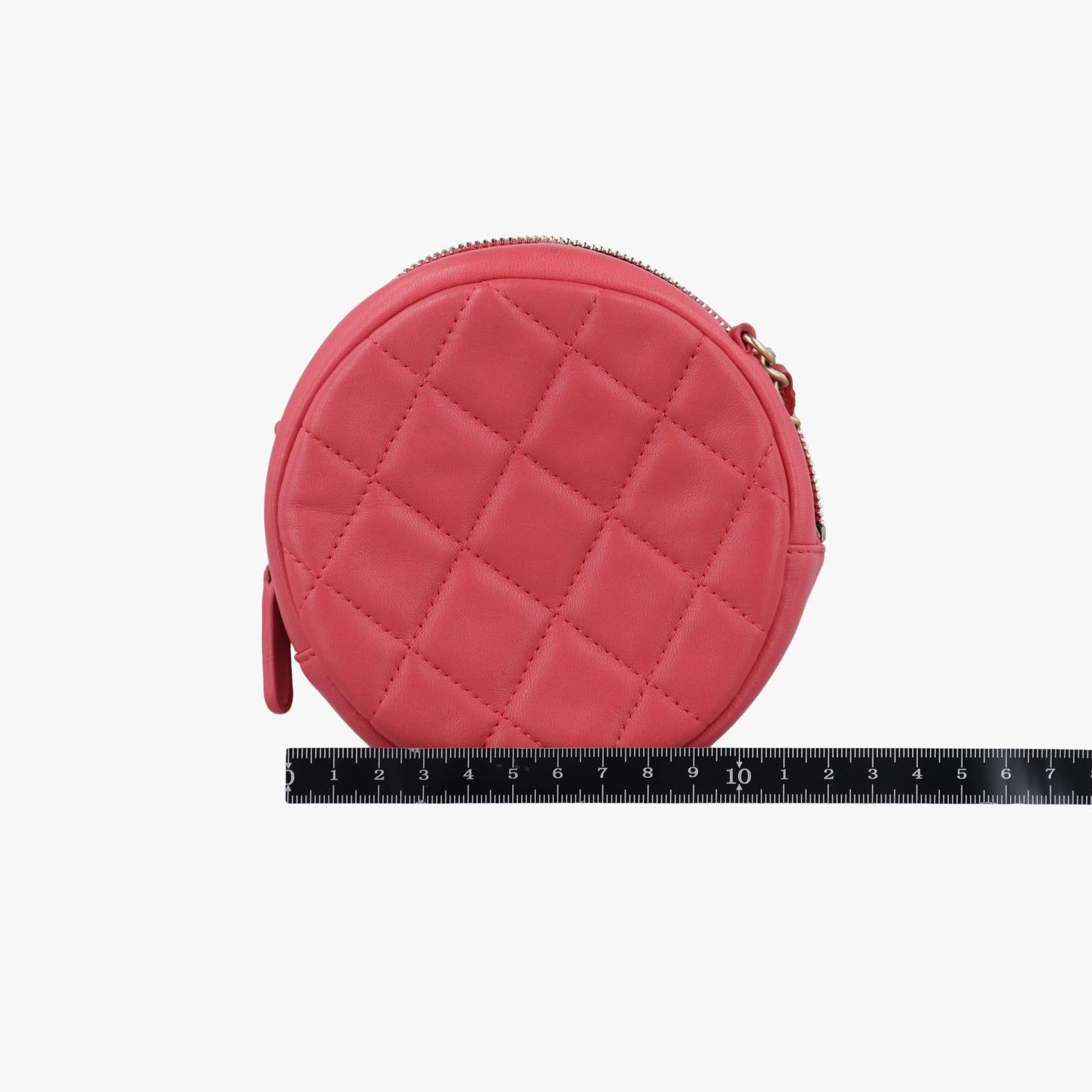 シャネル Chanel ショルダーバッグ レディース チャームラウンド ピンク ラムスキン A81620 26886344