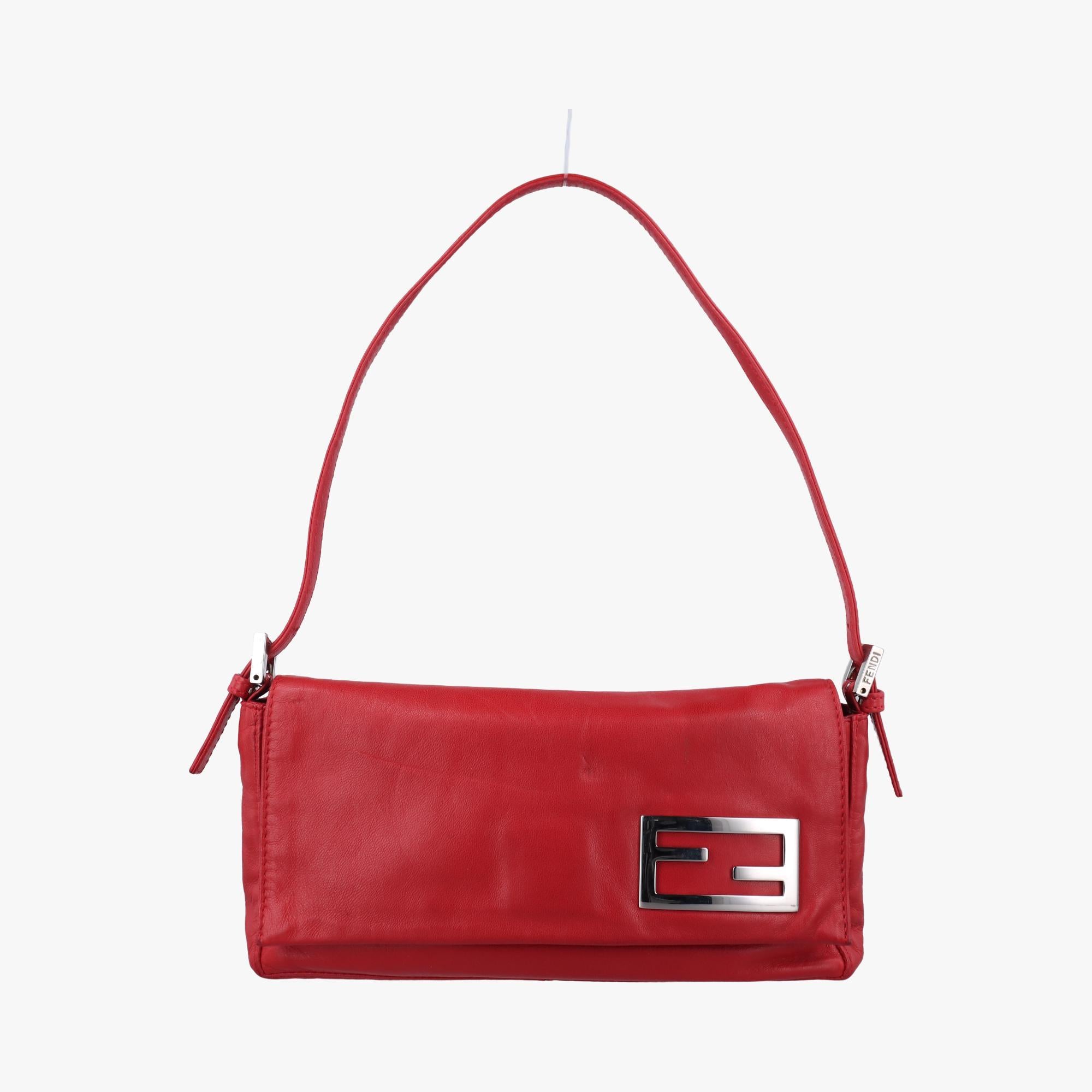 フェンディ Fendi ショルダーバッグ レディース FFバックル バゲット レッド ラムスキン 2211 26776 009