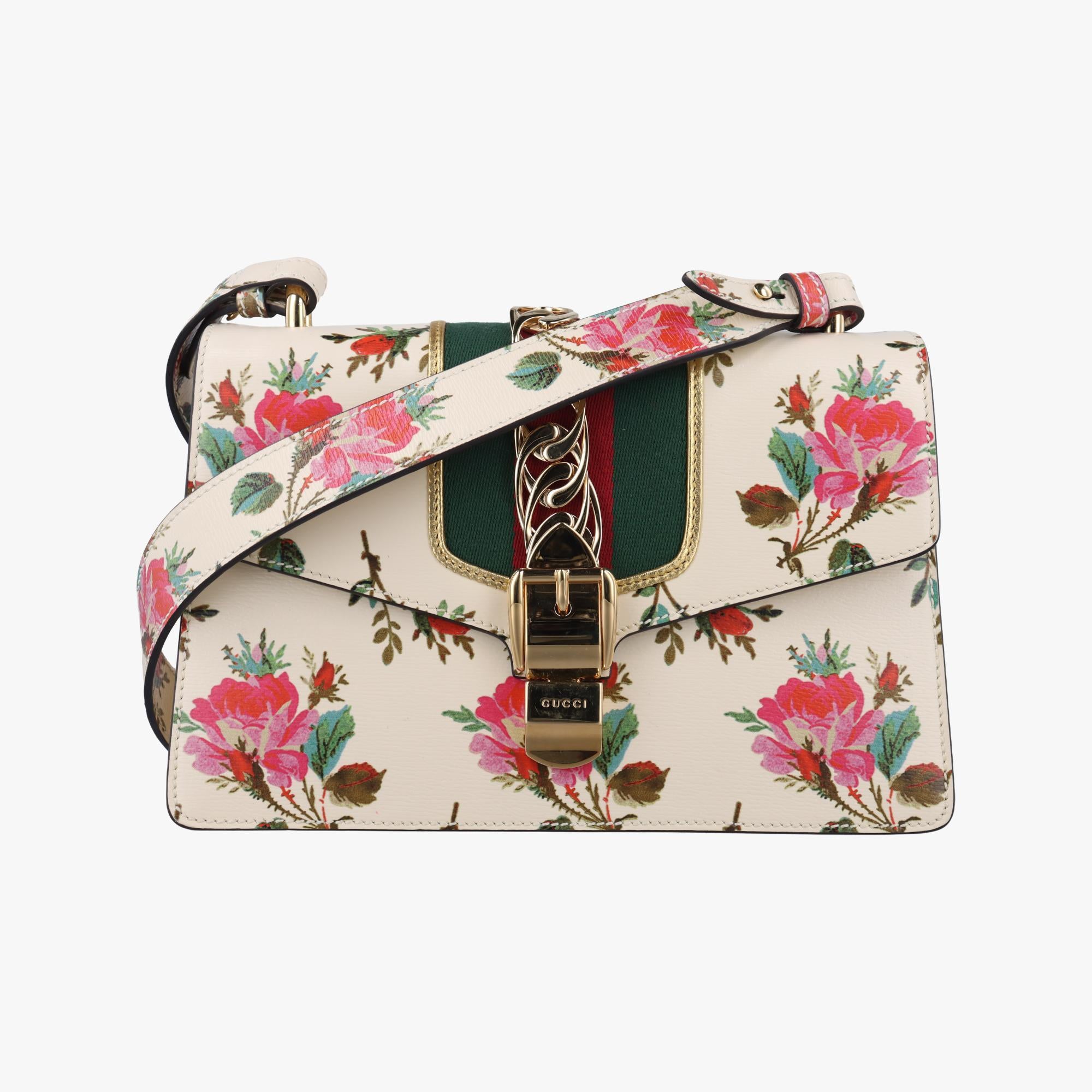 グッチ Gucci ショルダーバッグ レディース シルヴィ アイボリー×マルチカラー レザー 421882 E023897396