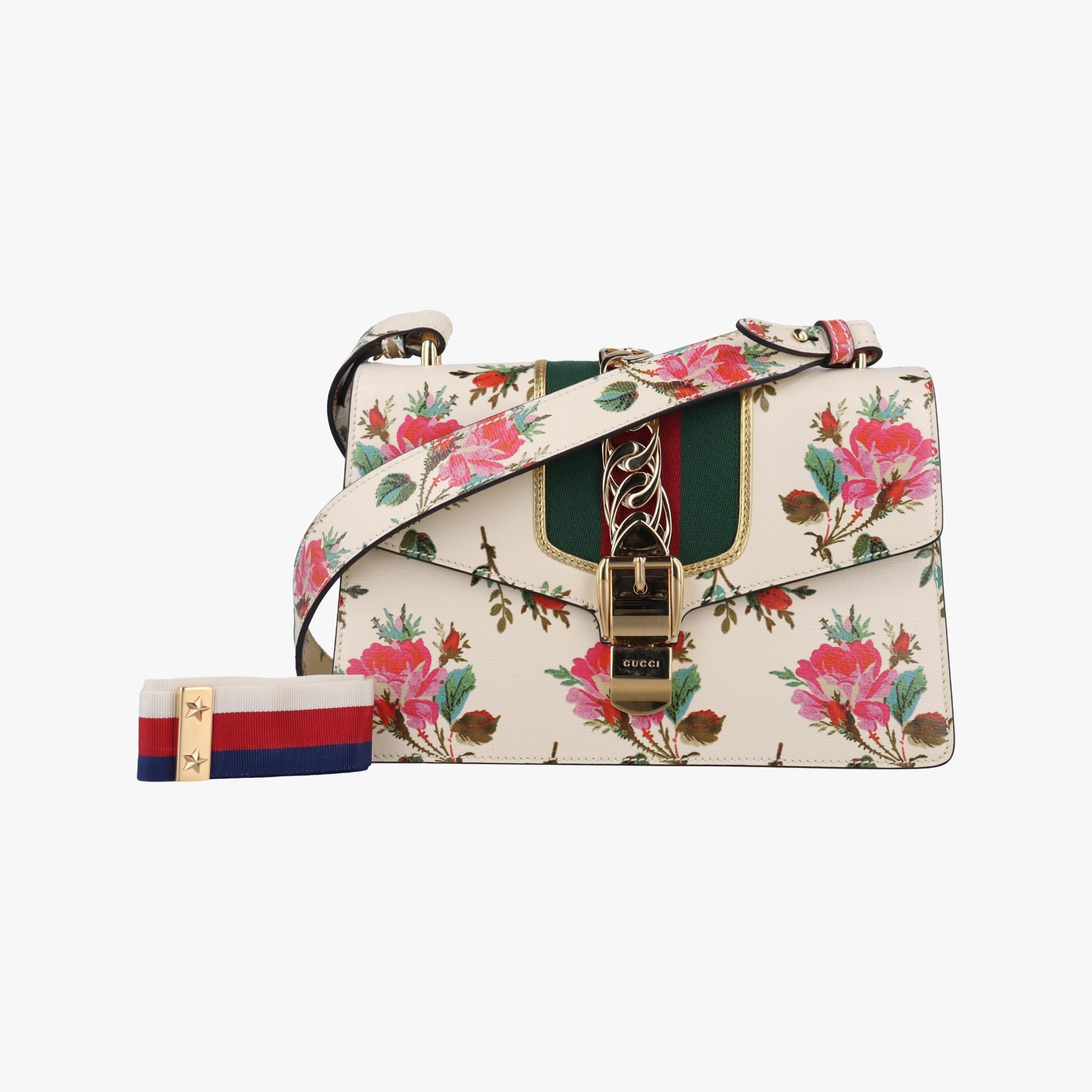 グッチ Gucci ショルダーバッグ レディース シルヴィ アイボリー×マルチカラー レザー 421882 E023897396