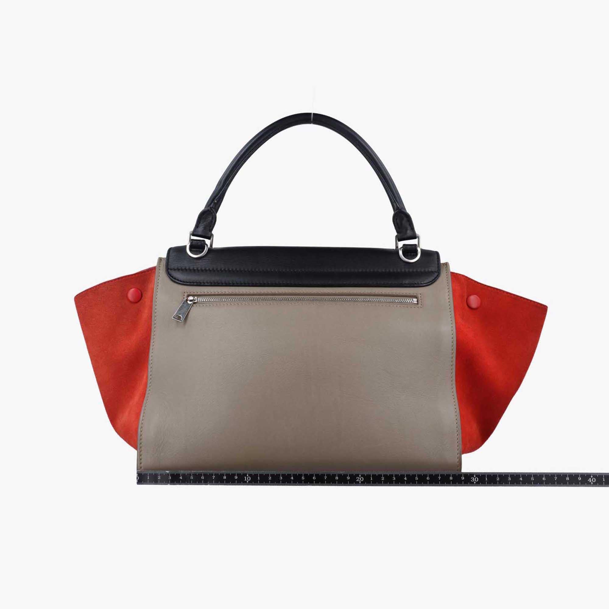 セリーヌ Celine ショルダーバッグ レディース トラペーズミディアム オレンジ×ブラウン×ブラック レザー x スエード S-PA-1112