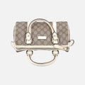 グッチ Gucci ボストンバッグ レディース GGプラス GGスプリーム ベージュ×ホワイト PVCコーティングキャンバス×レザー 193604 I2915070