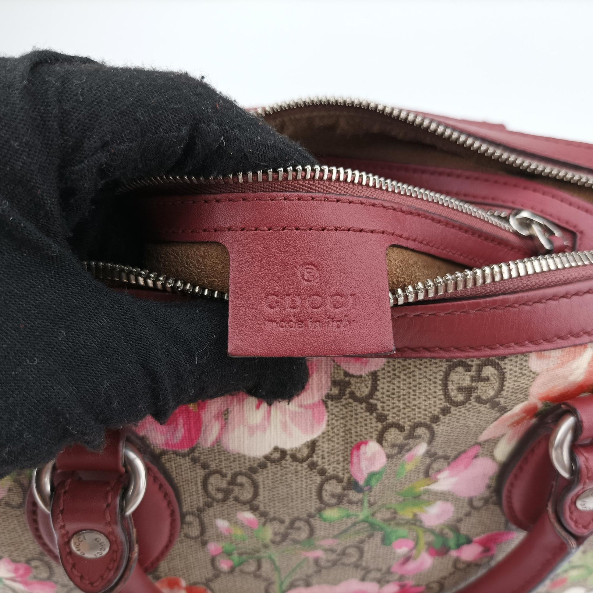 グッチ Gucci ボストンバッグ レディース GGブルームス ベージュ×レッド×マルチ PVCコーティングキャンバス×レザー 409529 H019365205