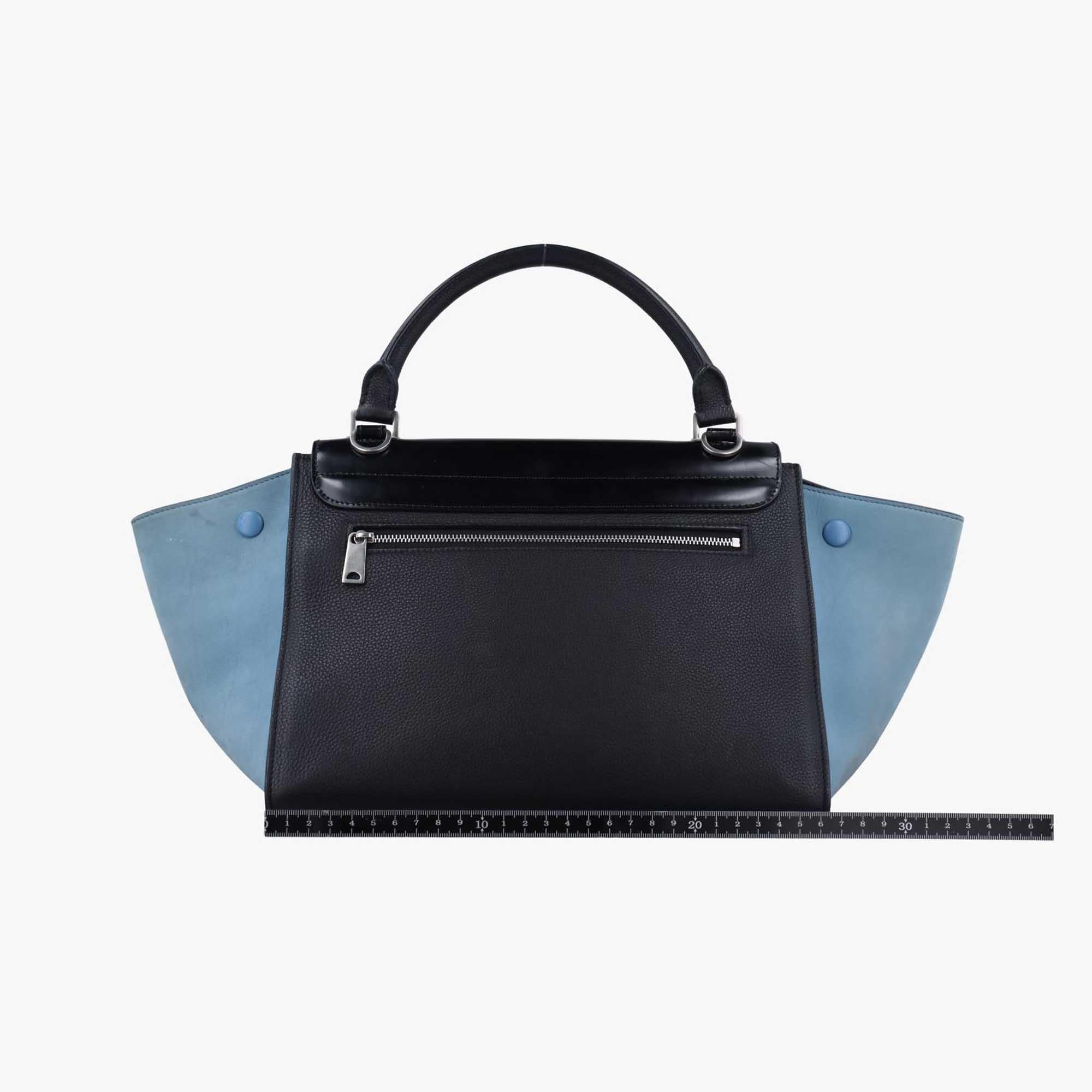 セリーヌ Celine ショルダーバッグ レディース トラペーズスモール ブラックｘブルー レザーｘスエード W-CU-3106