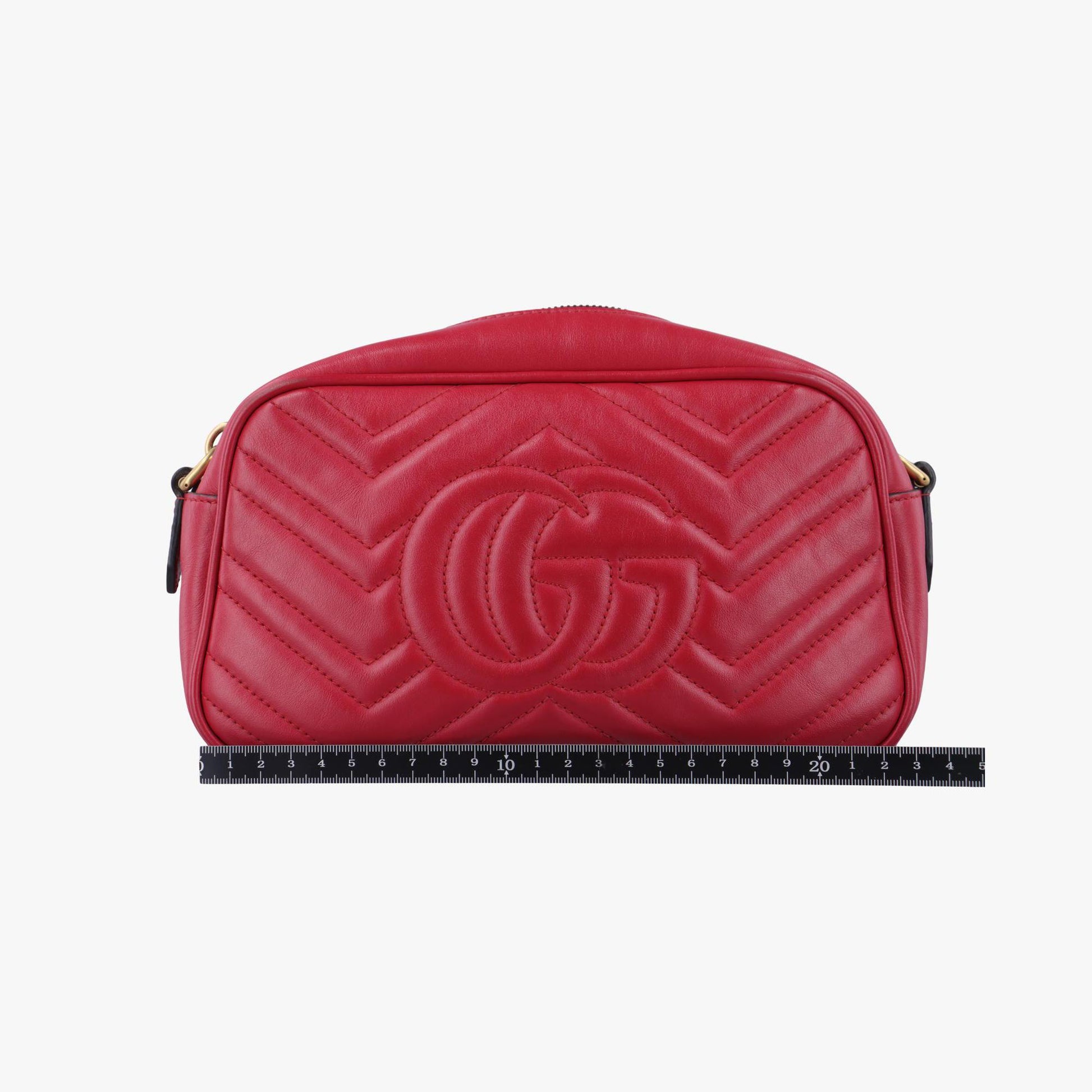 グッチ Gucci ショルダーバッグ レディース GGマーモント レッド レザー 447632 E024294046