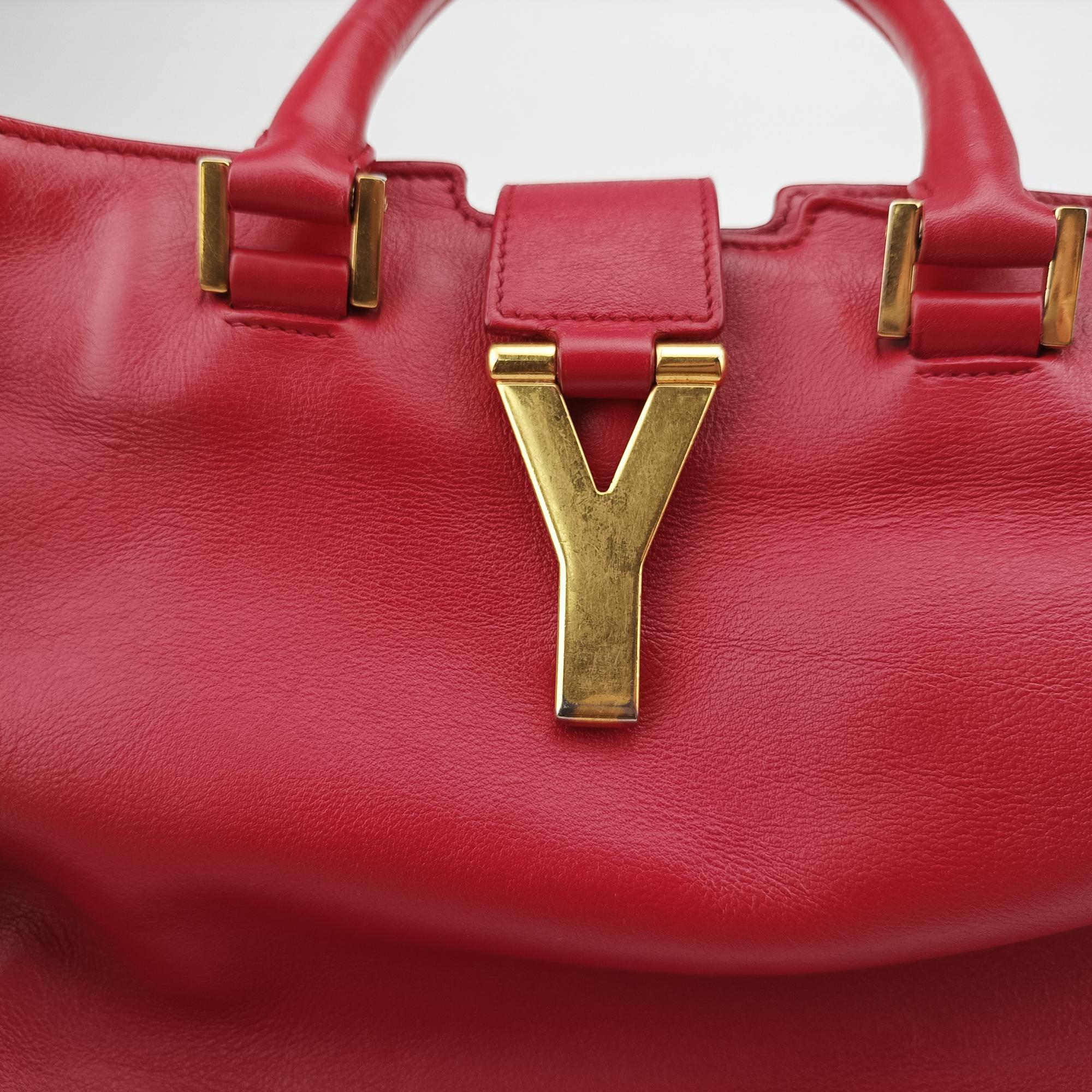 イヴサンローラン Yves saint Laurent ショルダーバッグ レディース Yライン　プチカバス レッド レザー 311210.527411