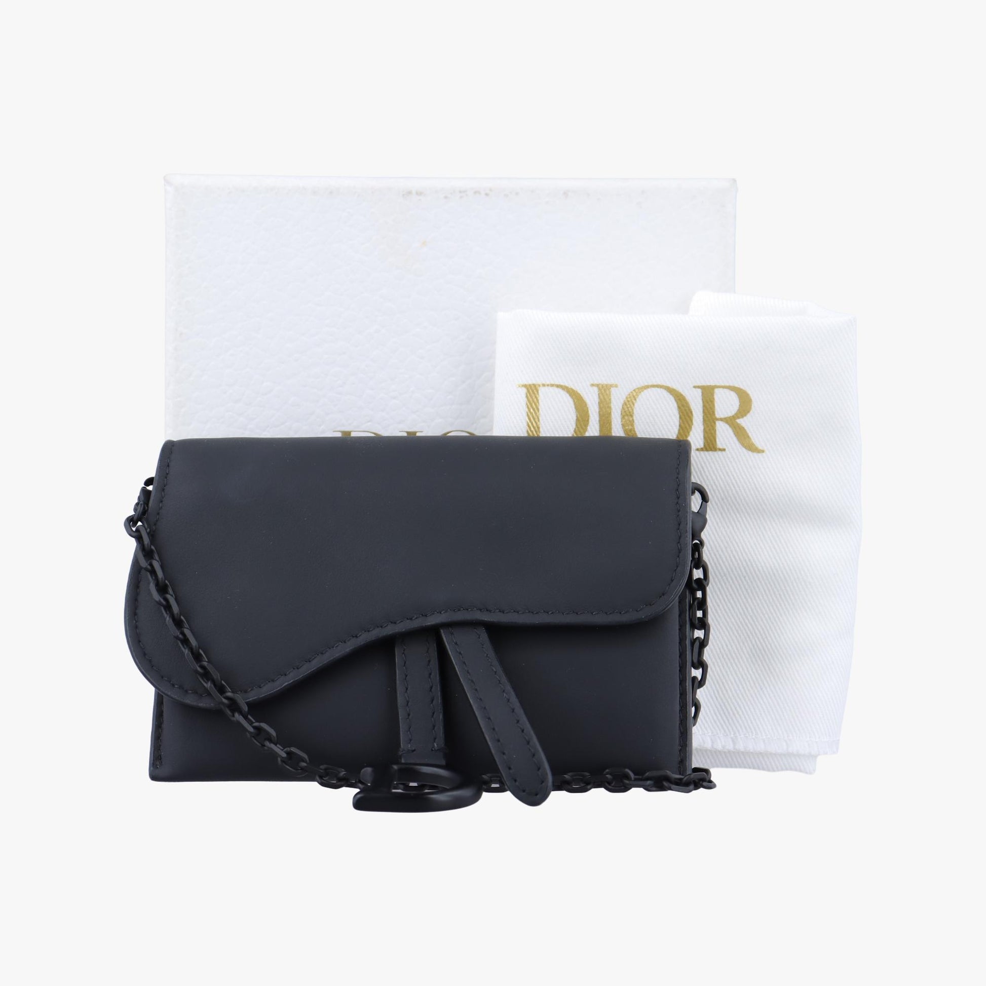 クリスチャンディオール Christian Dior ショルダーバッグ レディース サドル ブラック レザー 43-MA-0270