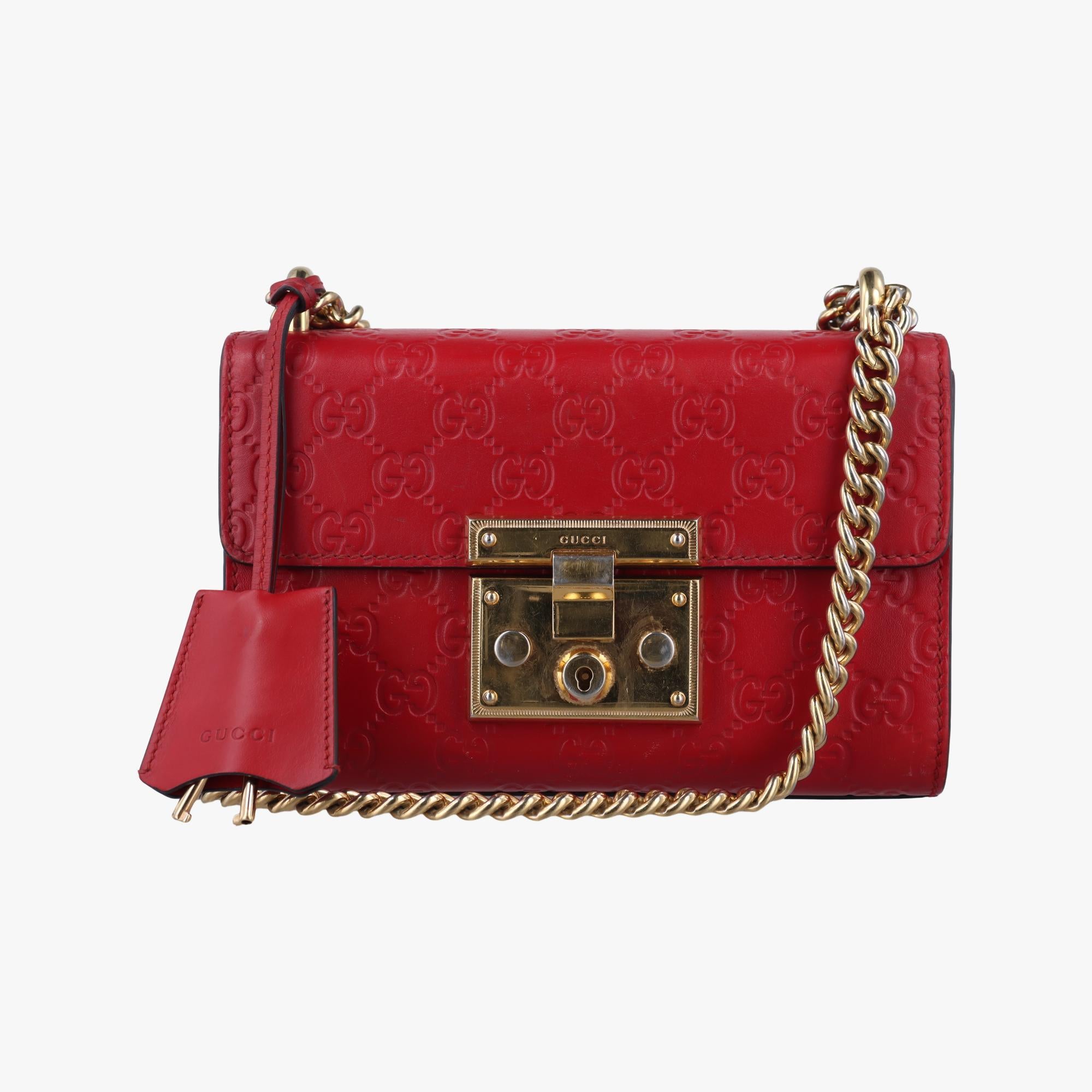 グッチ Gucci ショルダーバッグ レディース パドロック レッド レザー 409487 I026842723