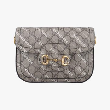 グッチ Gucci ショルダーバッグ レディース ホースビット 1955 GUCCI×BALENCIAGAコラボ ベージュ GGスプリームキャンバス 658574 F036203407