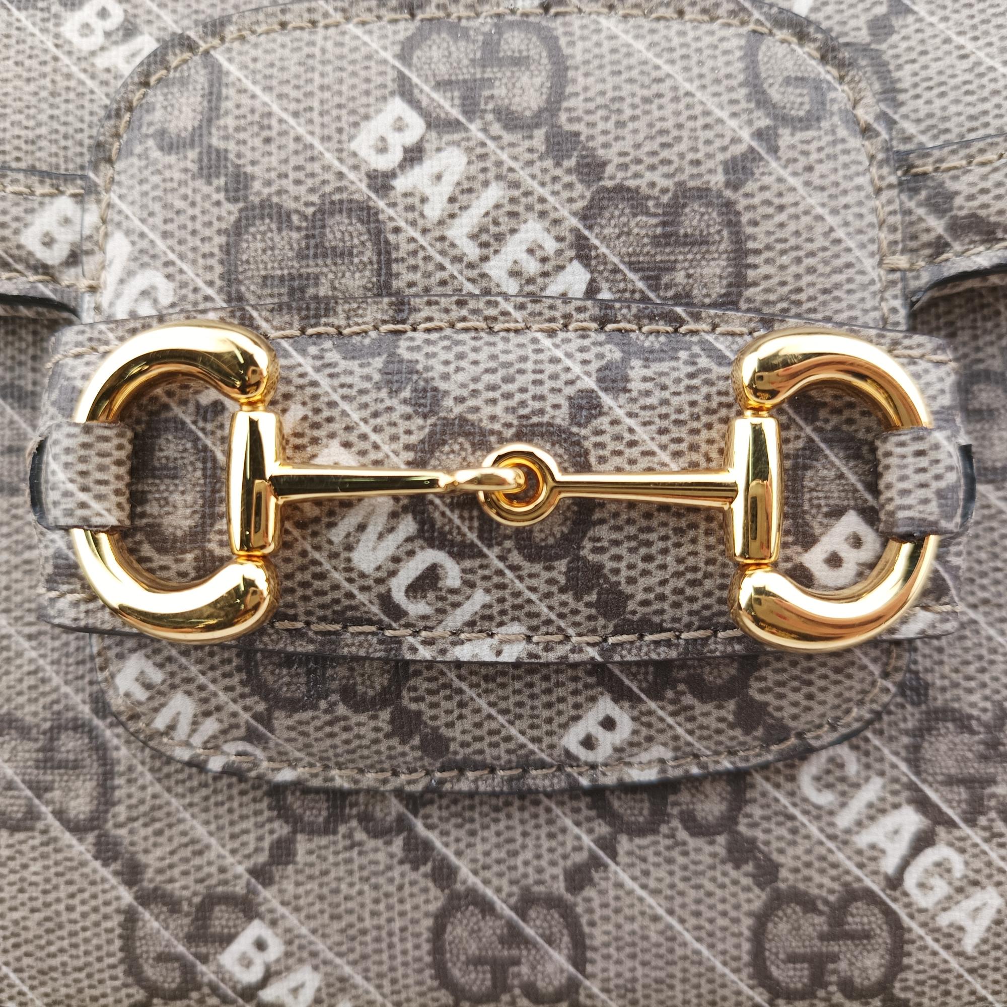 グッチ Gucci ショルダーバッグ レディース ホースビット 1955 GUCCI×BALENCIAGAコラボ ベージュ GGスプリームキャンバス 658574 F036203407