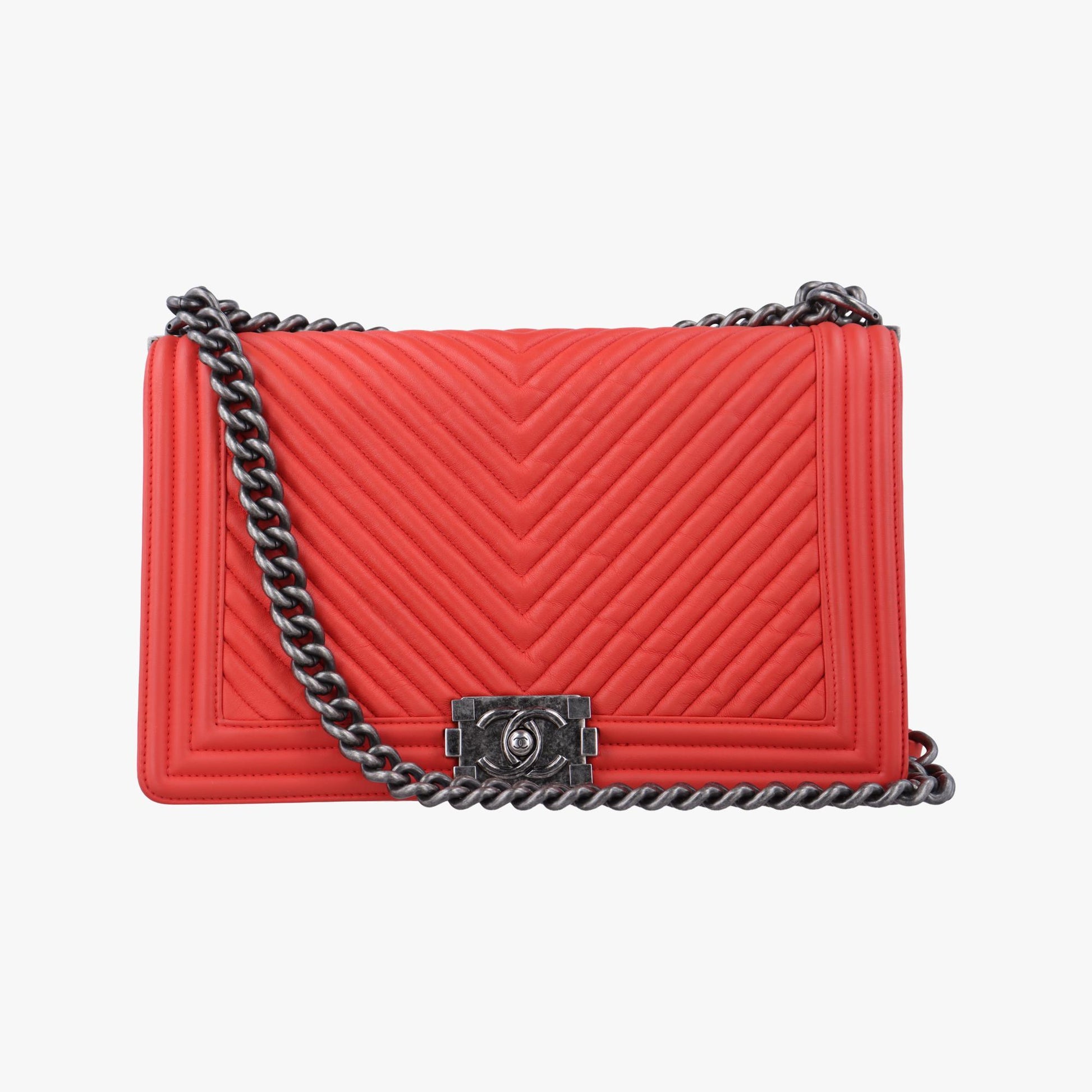 シャネル Chanel ショルダーバッグ レディース ボーイシャネル オレンジ レザー A92829 20624805