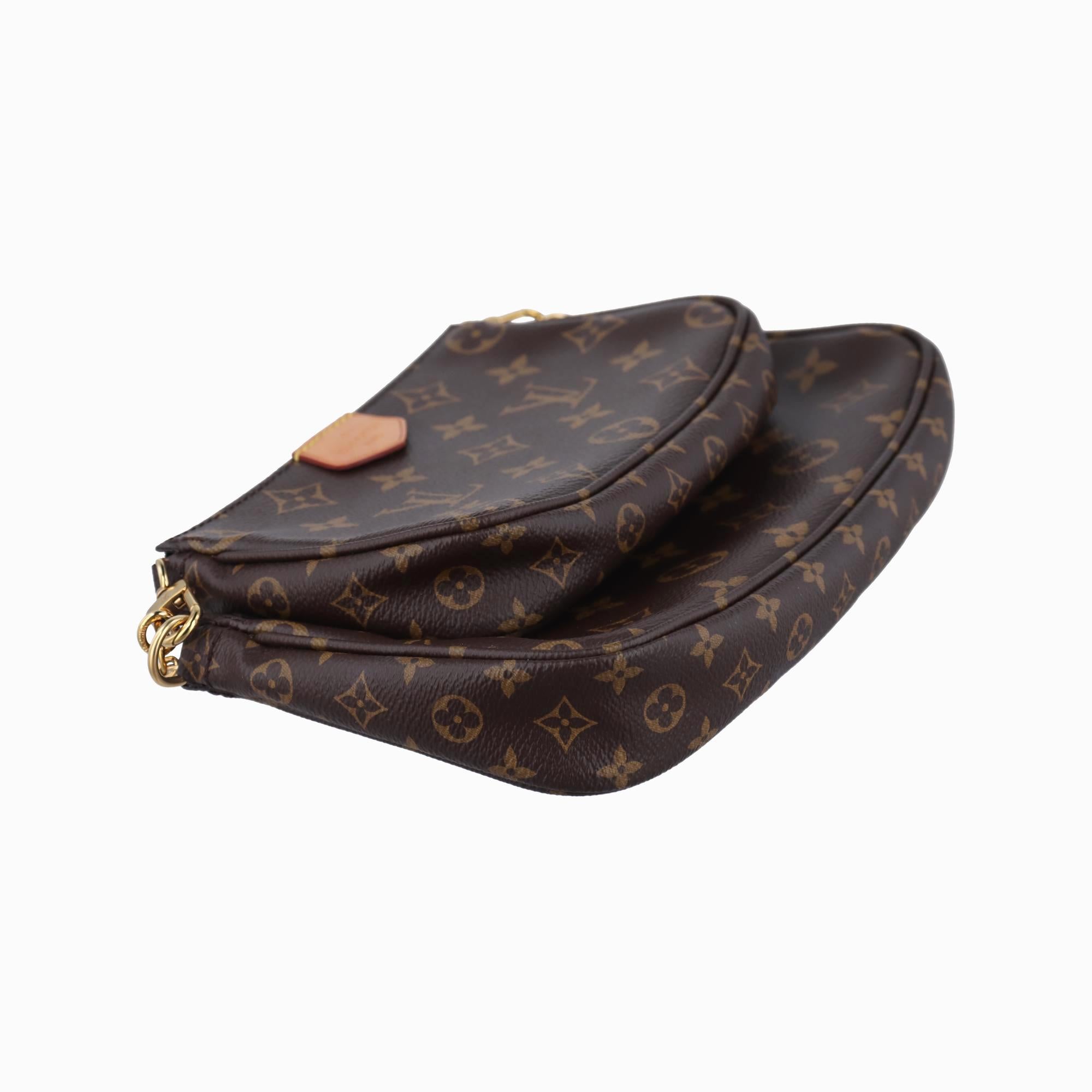 ルイヴィトン Louis Vuitton ショルダーバッグ レディース ミュルティ ポシェット アクセソワール マロン×ローズ クレール モノグラムキャンバス M44840 SR0251