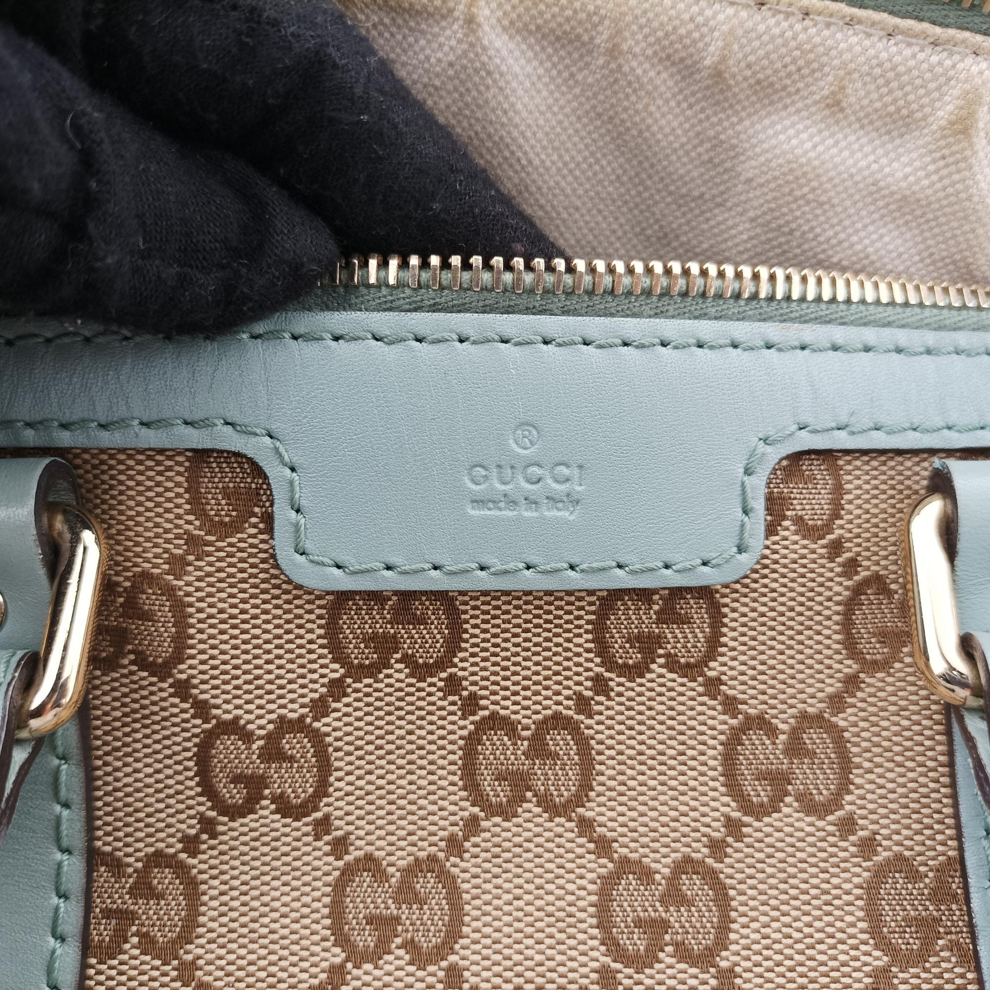 グッチ Gucci ボストンバッグ レディース シェリーライン ベージュ×ブルー キャンバス×レザー 247205 G013132641