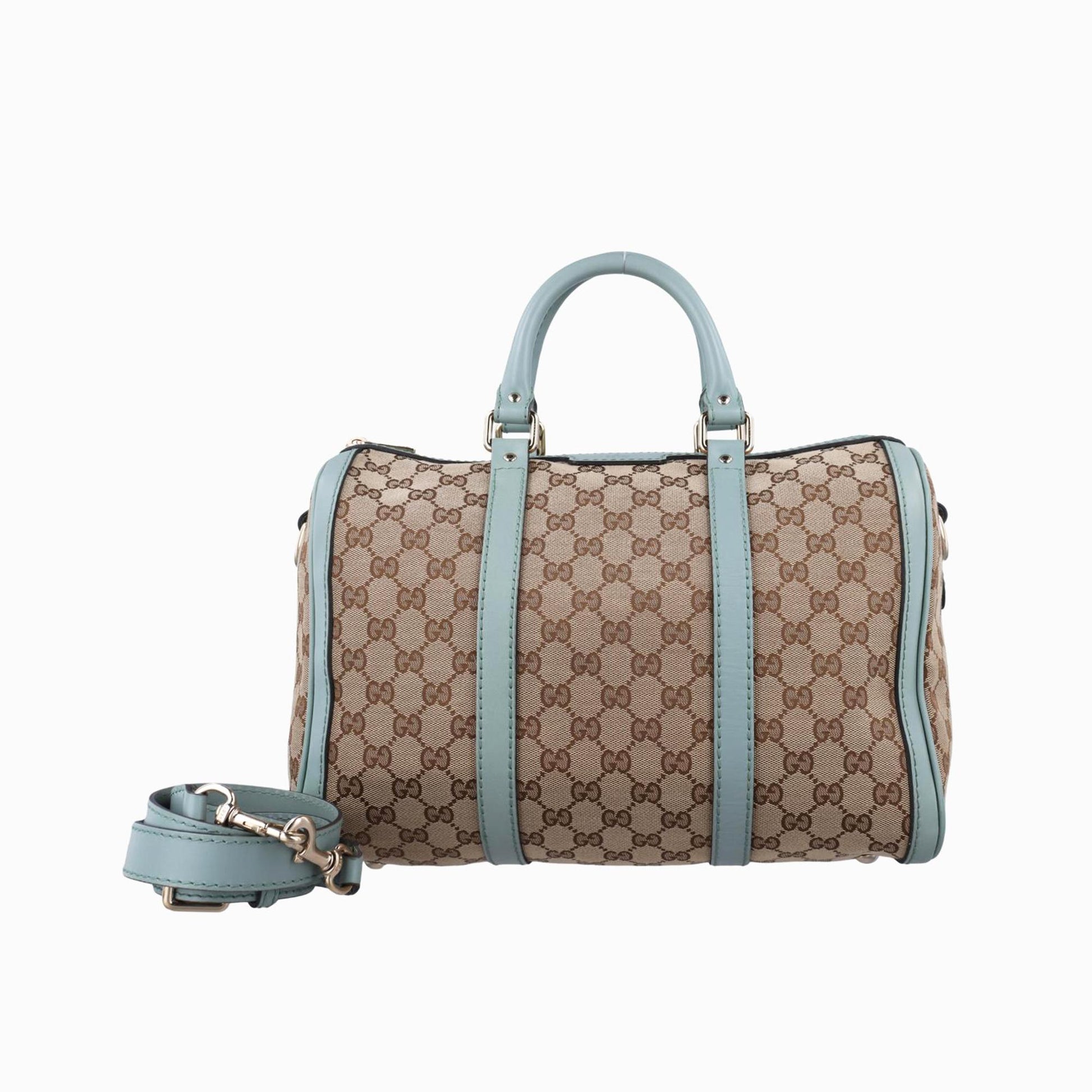 グッチ Gucci ボストンバッグ レディース シェリーライン ベージュ×ブルー キャンバス×レザー 247205 G013132641