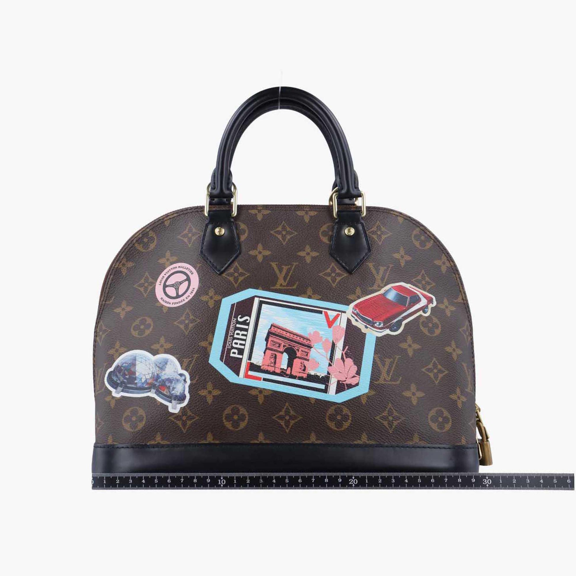 ルイヴィトン Louis Vuitton ハンドバッグ レディース アルマPM ワールドツアーステッカー モノグラム/ブラウン系×ノワール xマルチ モノグラムキャンバス M42839 SN3196