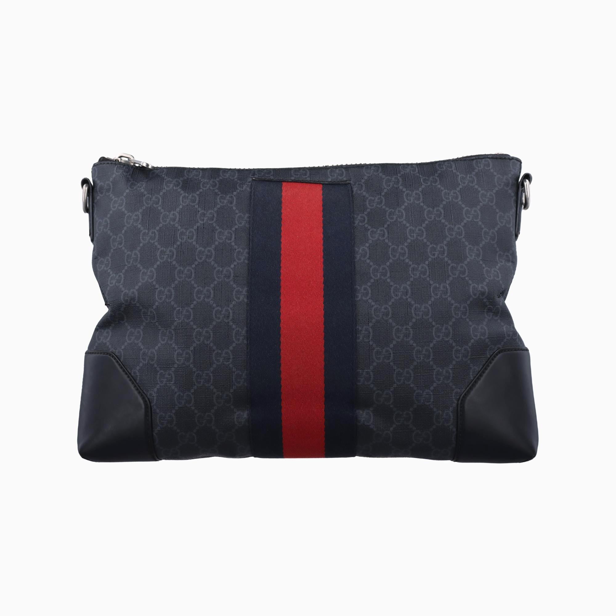 グッチ Gucci ショルダーバッグ レディース GGスプリーム  メッセンジャー ブラック×レッド PVCコーティングキャンバス×レザー 474139 C032584932