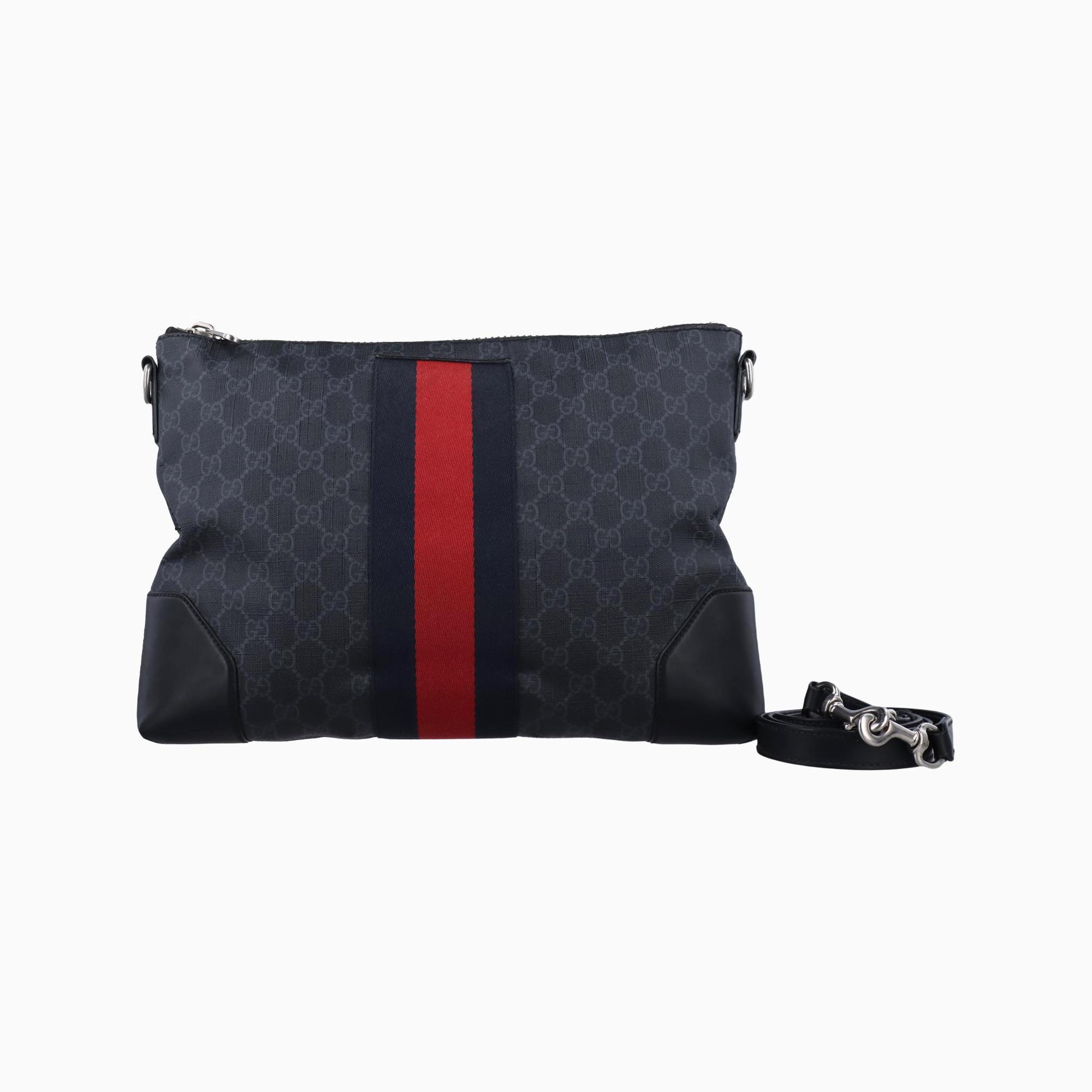 グッチ Gucci ショルダーバッグ レディース GGスプリーム  メッセンジャー ブラック×レッド PVCコーティングキャンバス×レザー 474139 C032584932