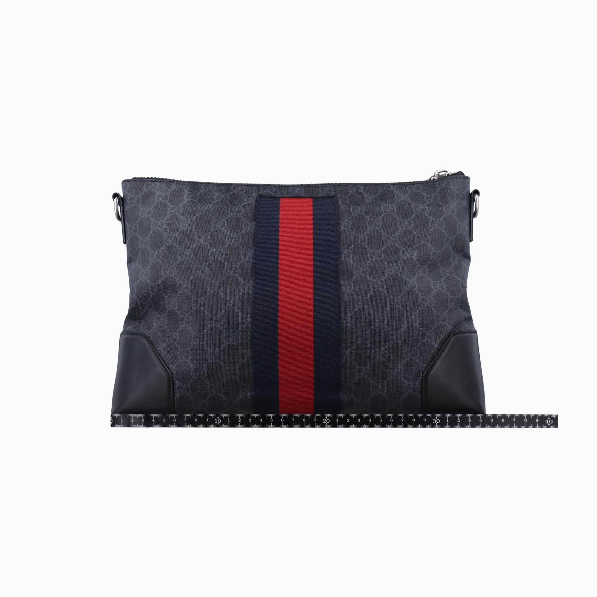 グッチ Gucci ショルダーバッグ レディース GGスプリーム  メッセンジャー ブラック×レッド PVCコーティングキャンバス×レザー 474139 C032584932