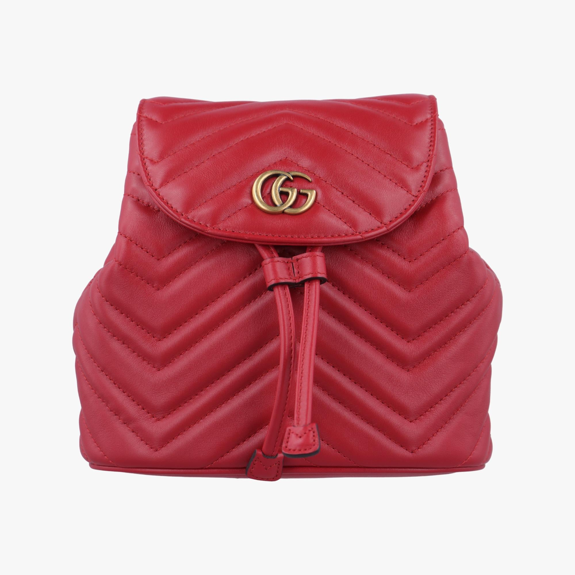 グッチ Gucci リュック/バックパック レディース GGマーモント レッド レザー 528129 G025210071