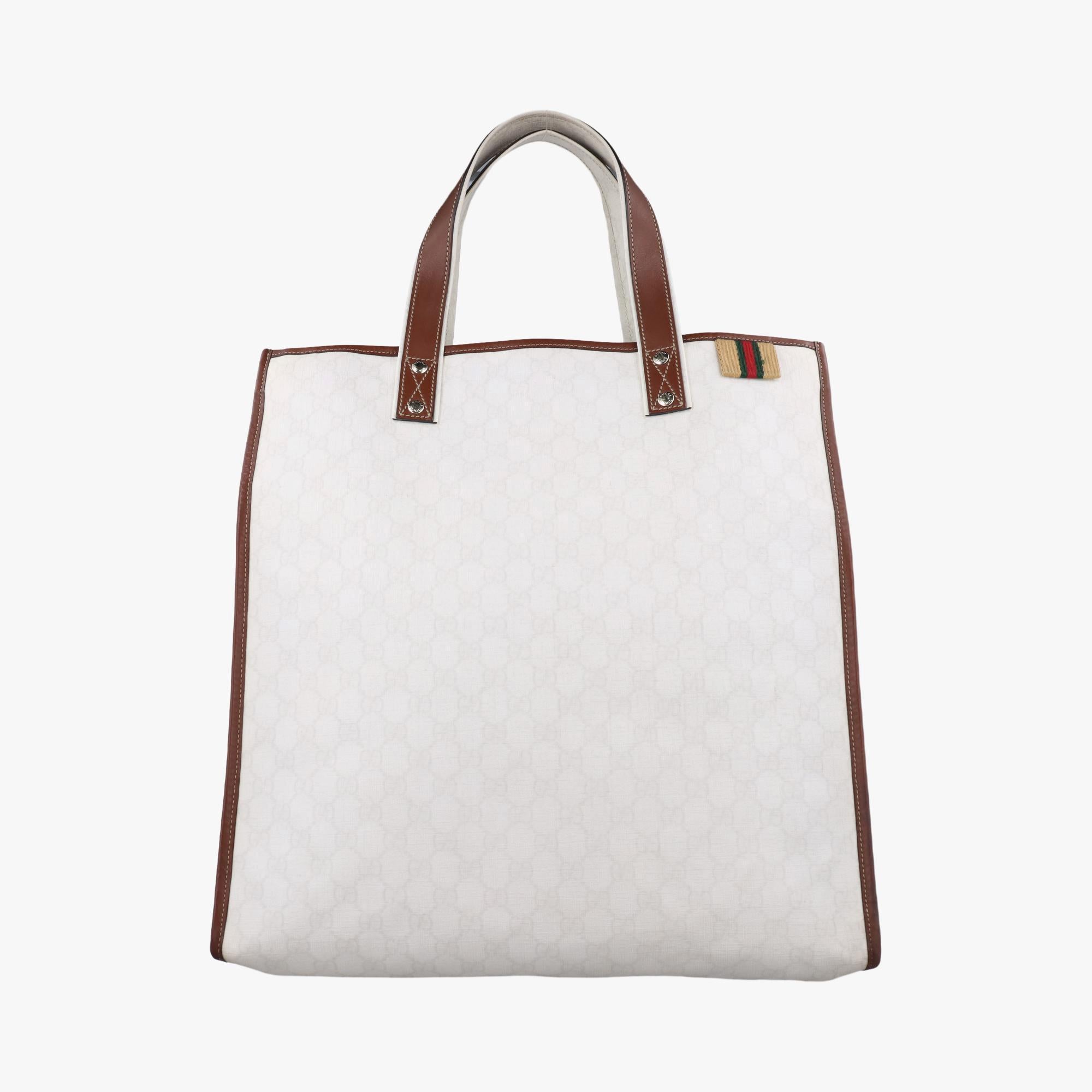 グッチ Gucci ハンドバッグ レディース GGスプリーム アイボリーxブラウン PVCコーティングキャンバス 233081 B5620801