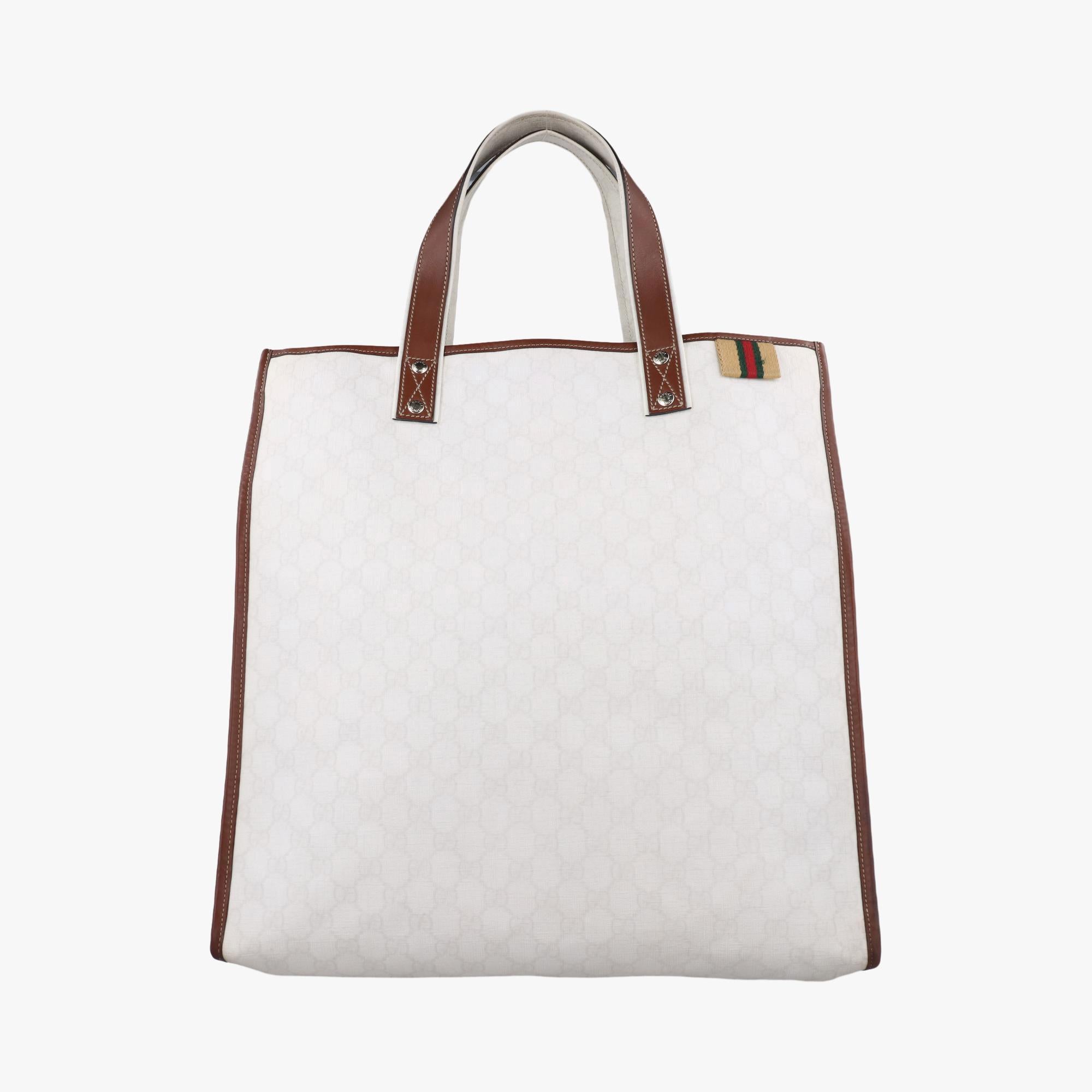 グッチ Gucci ハンドバッグ レディース GGスプリーム アイボリーxブラウン PVCコーティングキャンバス 233081 B5620801