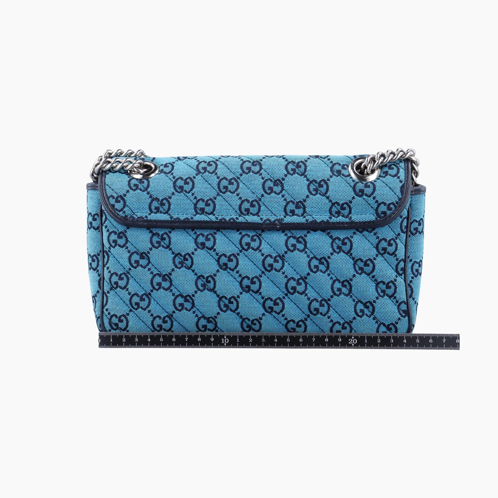 グッチ Gucci ショルダーバッグ レディース GGマーモント ブルー キャンバス 443497 A034560891