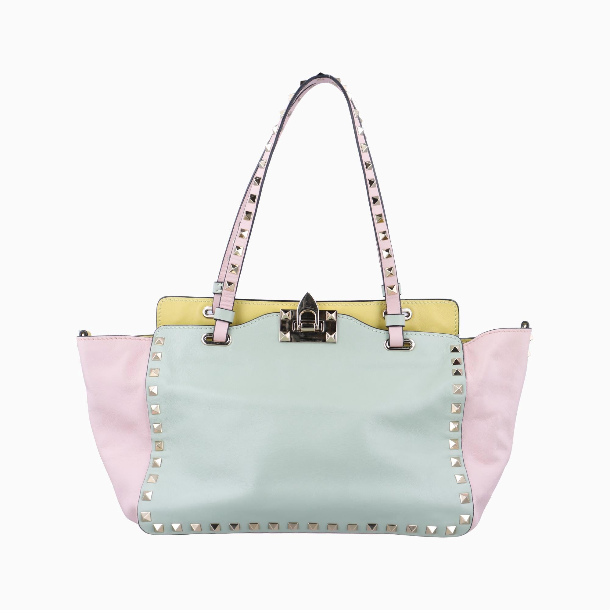 ヴァレンティノ Valentino ショルダーバッグ レディース ロックスタッズ ピンク×グリーン×イエロー レザー BL-I037VDN0