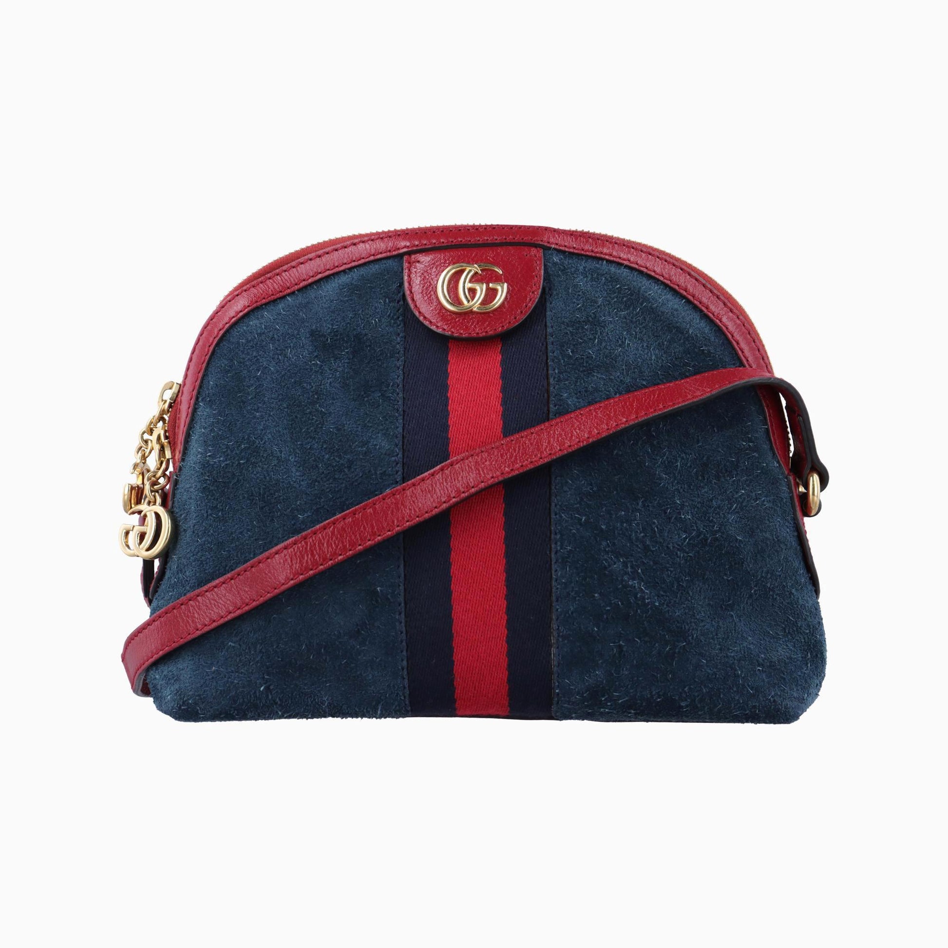 グッチ Gucci ショルダーバッグ レディース オフィディア ネイビー×レッド スエード×レザー 499621 C025904469