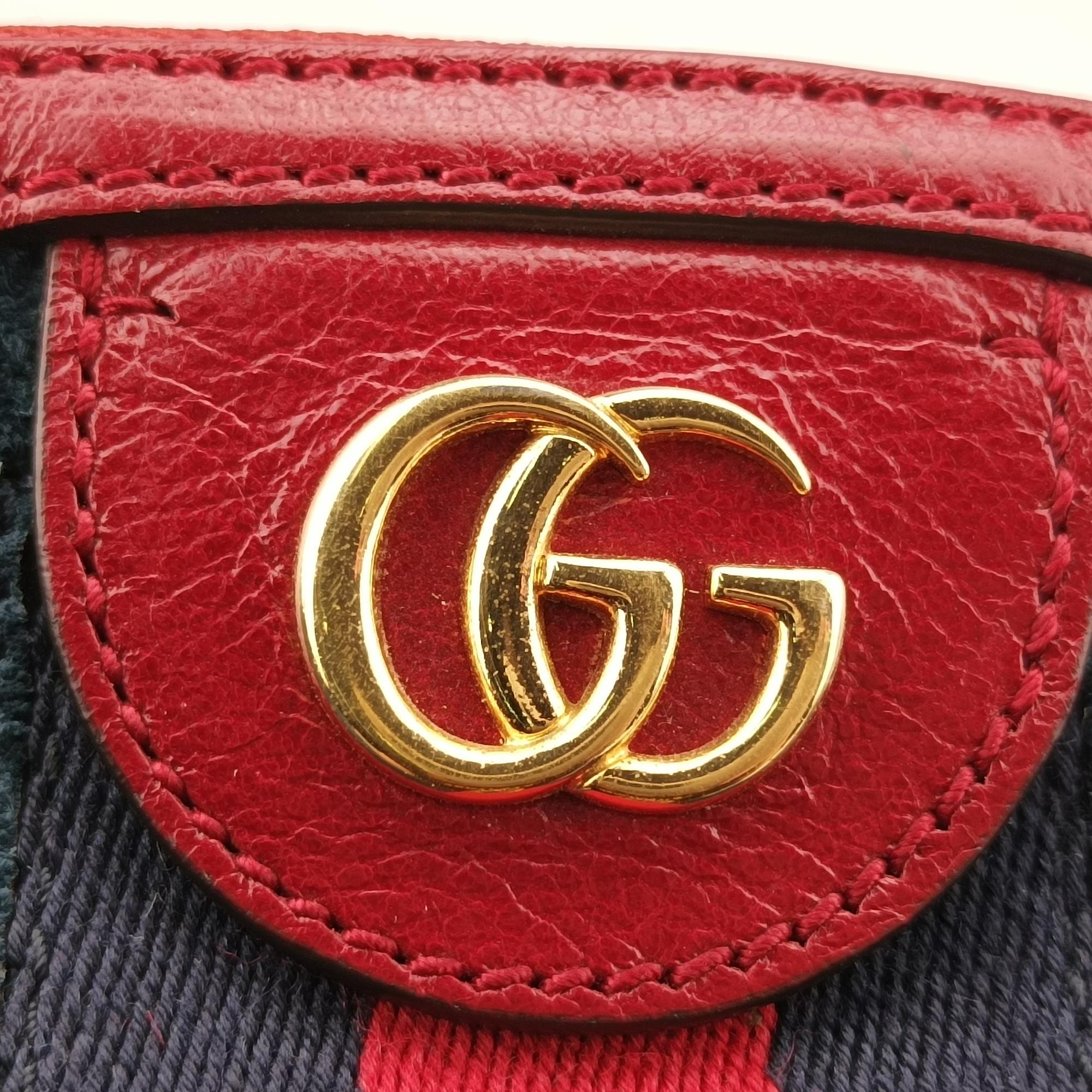 グッチ Gucci ショルダーバッグ レディース オフィディア ネイビー×レッド スエード×レザー 499621 C025904469