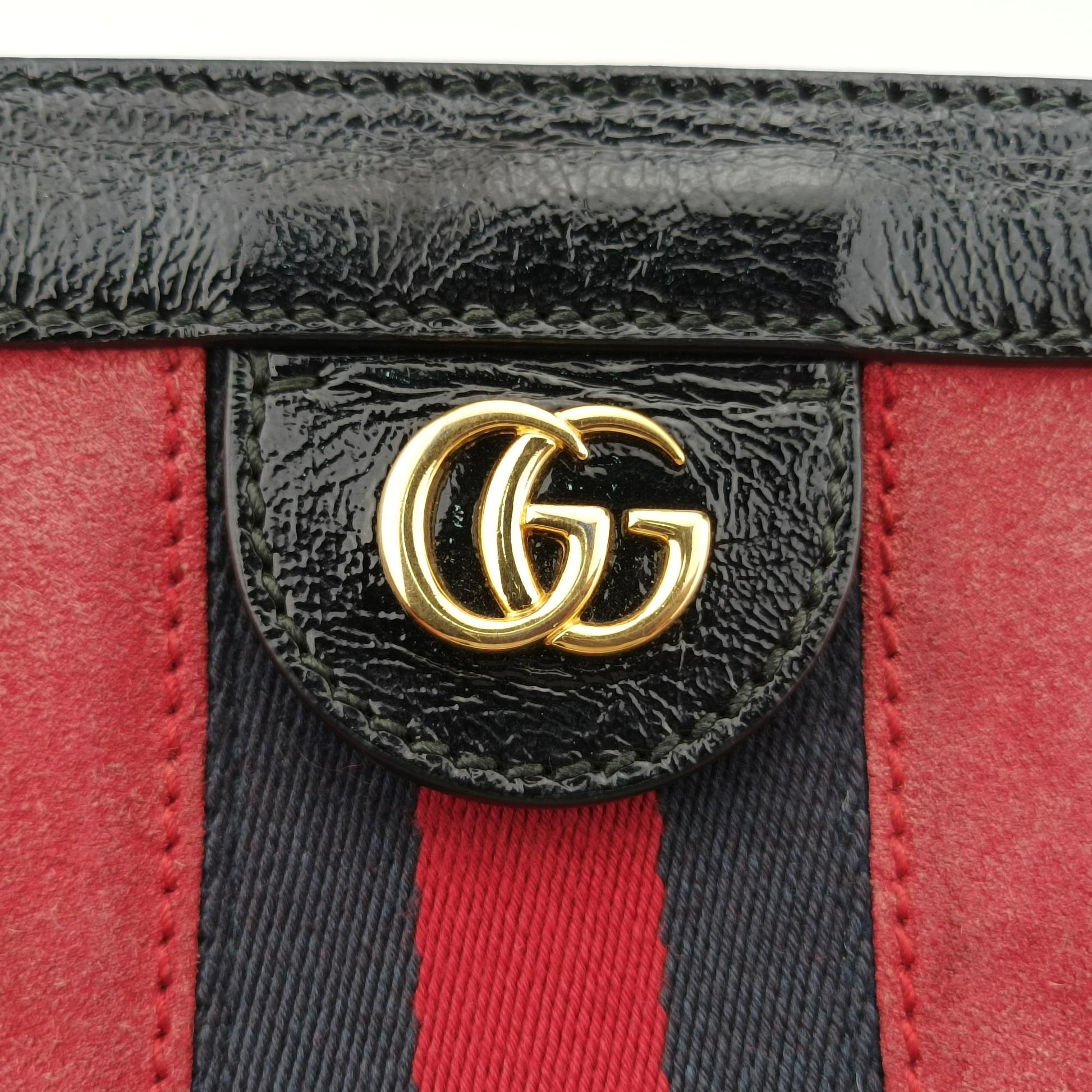 グッチ Gucci ショルダーバッグ レディース オフィディア レッド×ブラック スエード×レザー 503877 D024880036