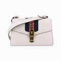 グッチ Gucci ショルダーバッグ レディース シルヴィ ホワイト×ネイビー×レッド レザー 421882 C023792087