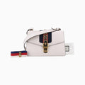 グッチ Gucci ショルダーバッグ レディース シルヴィ ホワイト×ネイビー×レッド レザー 421882 C023792087