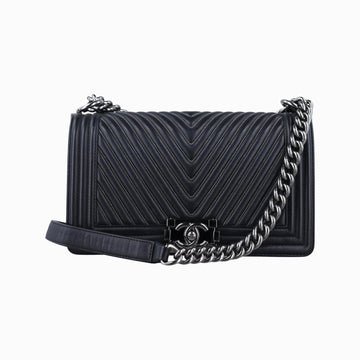 シャネル Chanel ショルダーバッグ レディース ボーイシャネル ブラック レザー A92609 20398656