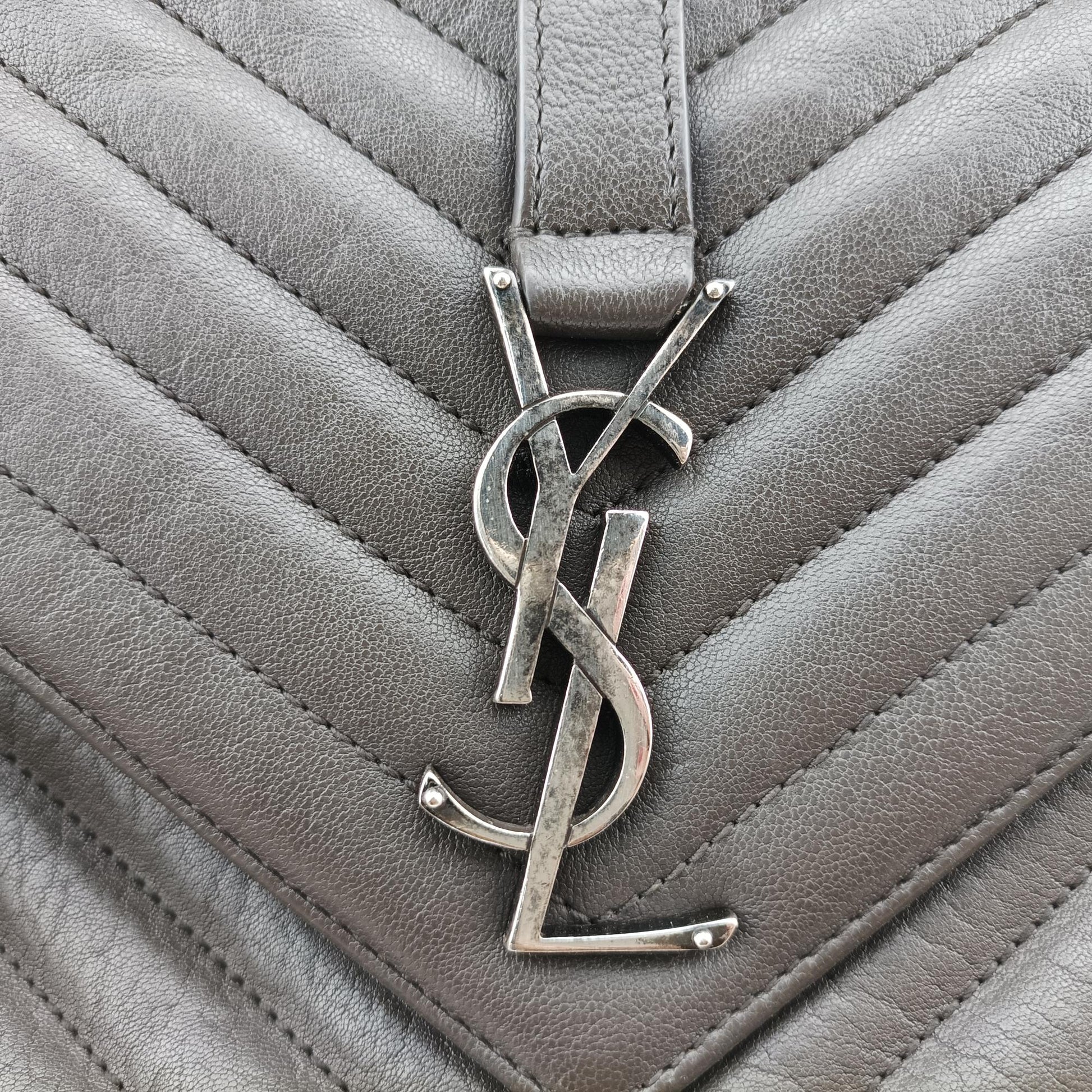 イヴサンローラン Yves saint Laurent ショルダーバッグ レディース カレッジ グレー レザー MAL487213.1117