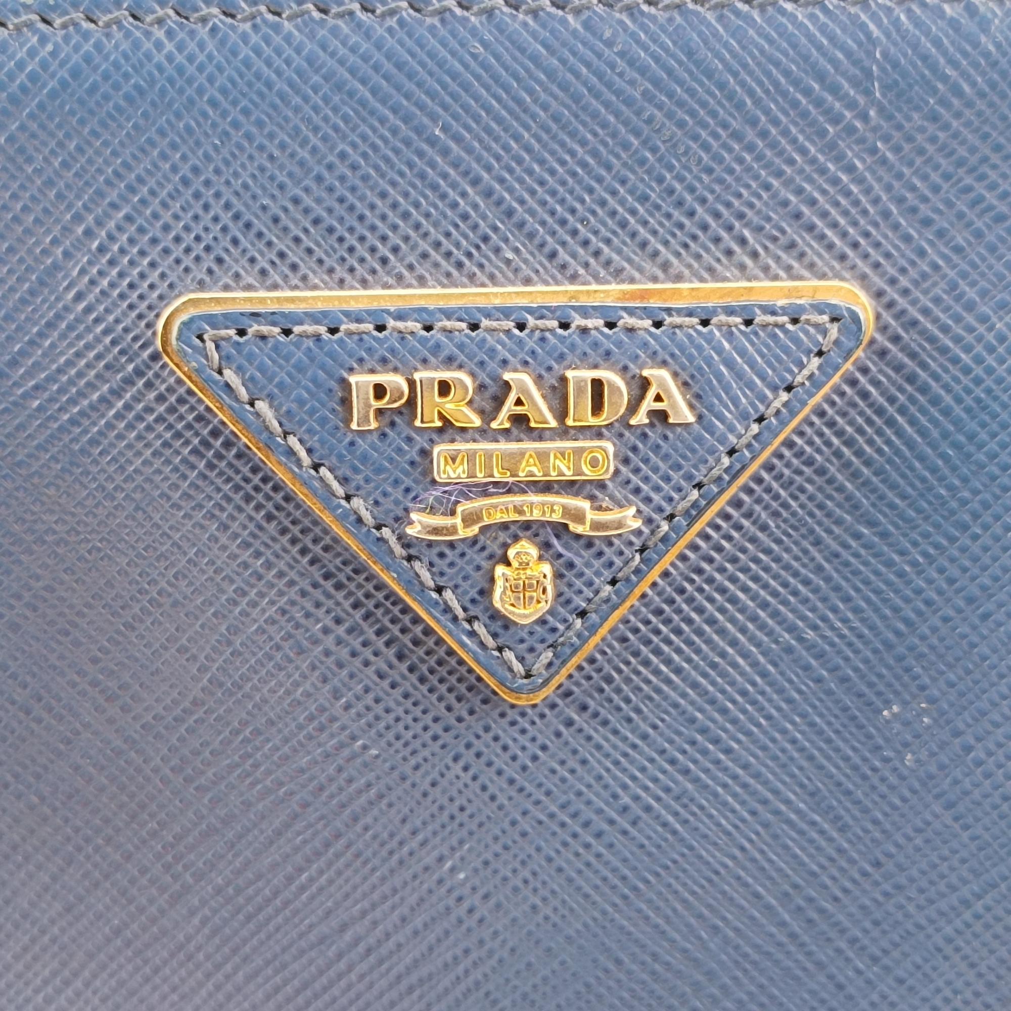 プラダ Prada ハンドバッグ レディース ガレリア ブルー サフィアーノレザー BN1844 158