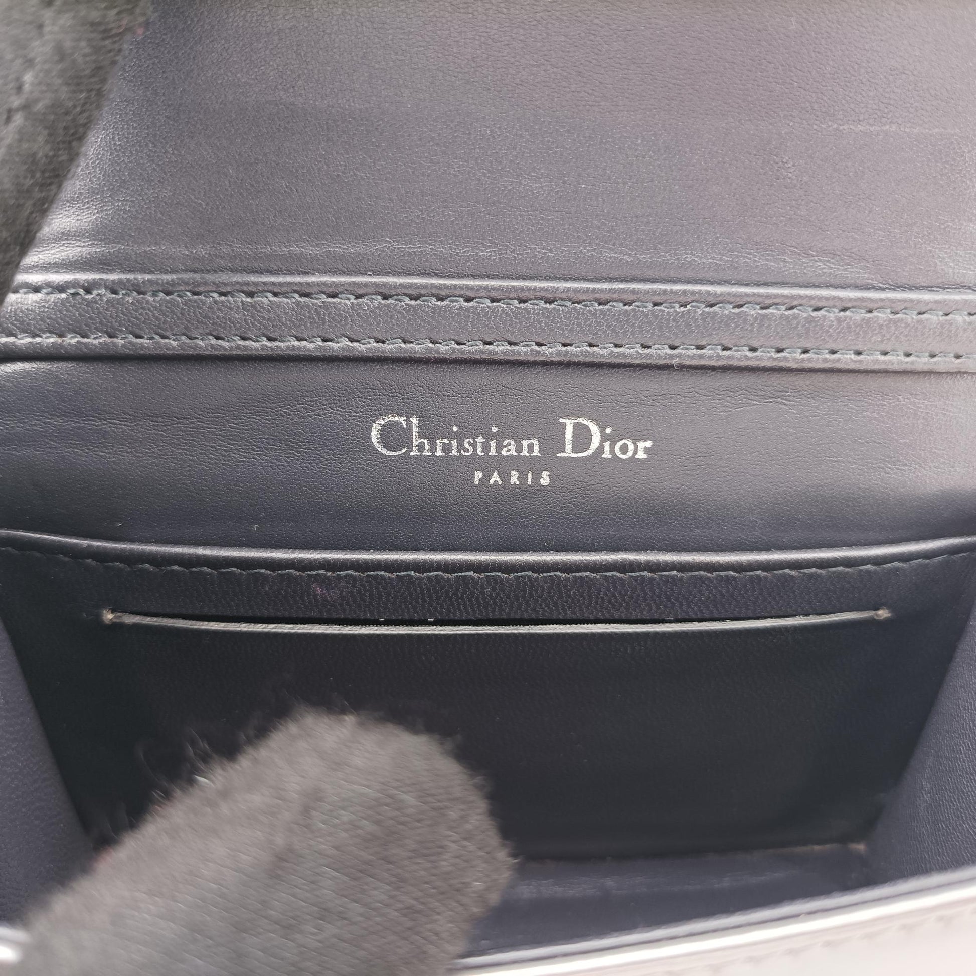 クリスチャンディオール Christian Dior ショルダーバッグ レディース ディオラマ シルバー レザー 08-BO-0127