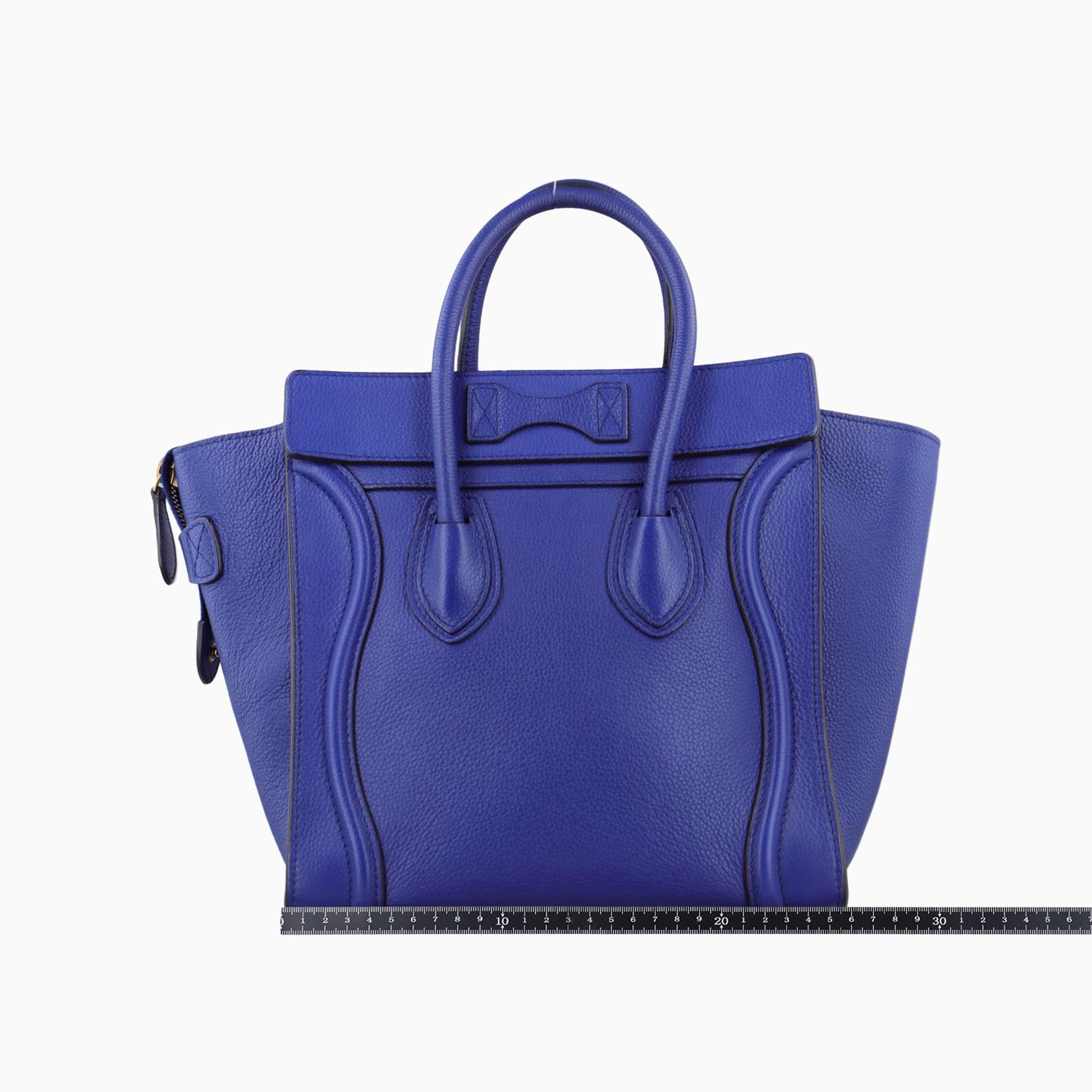 セリーヌ Celine ハンドバッグ レディース ラゲージマイクロショッパー ブルー レザー S-AT-1113 S-CU-1113