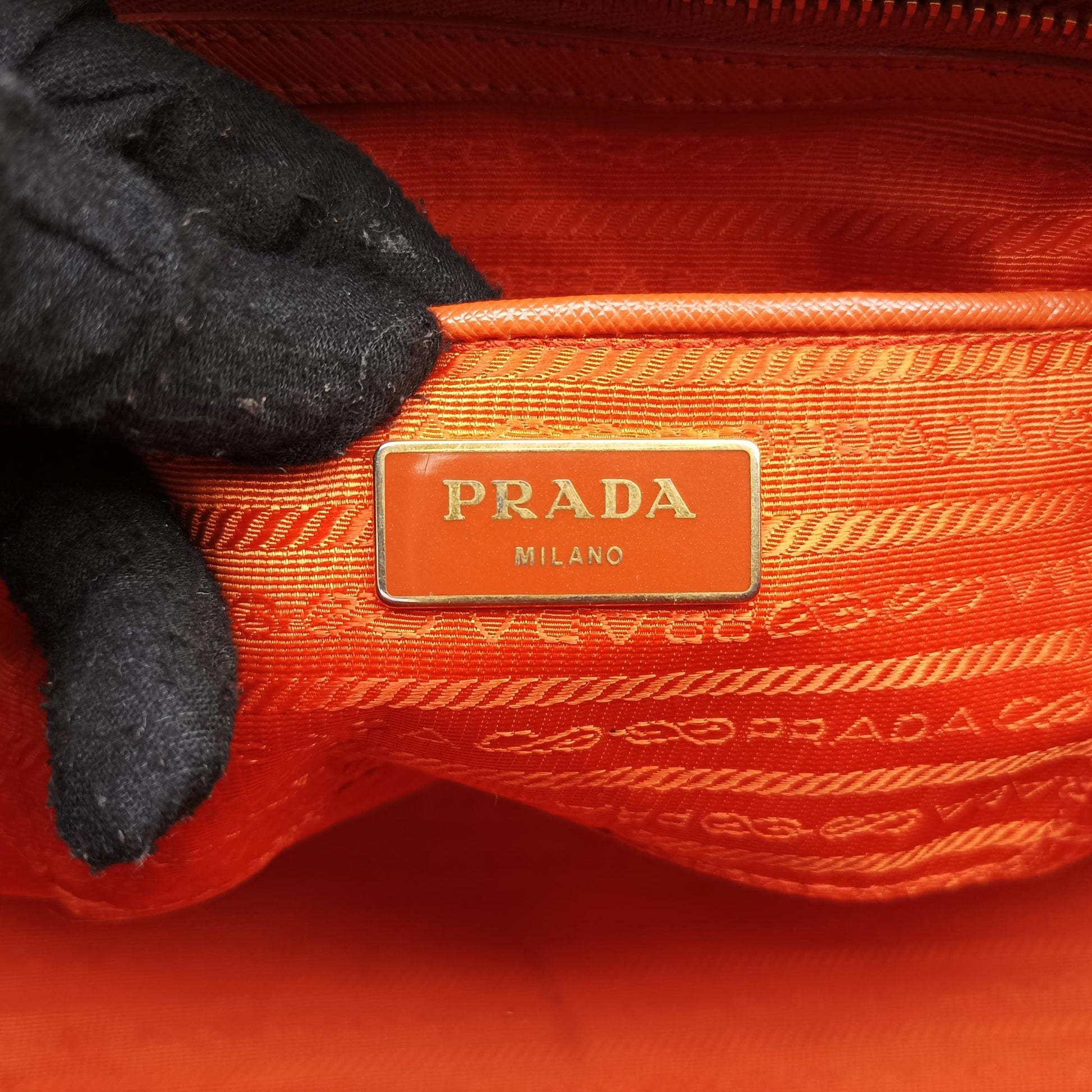 プラダ Prada ハンドバッグ レディース ガレリア オレンジ サフィアーノレザー BN2274 117