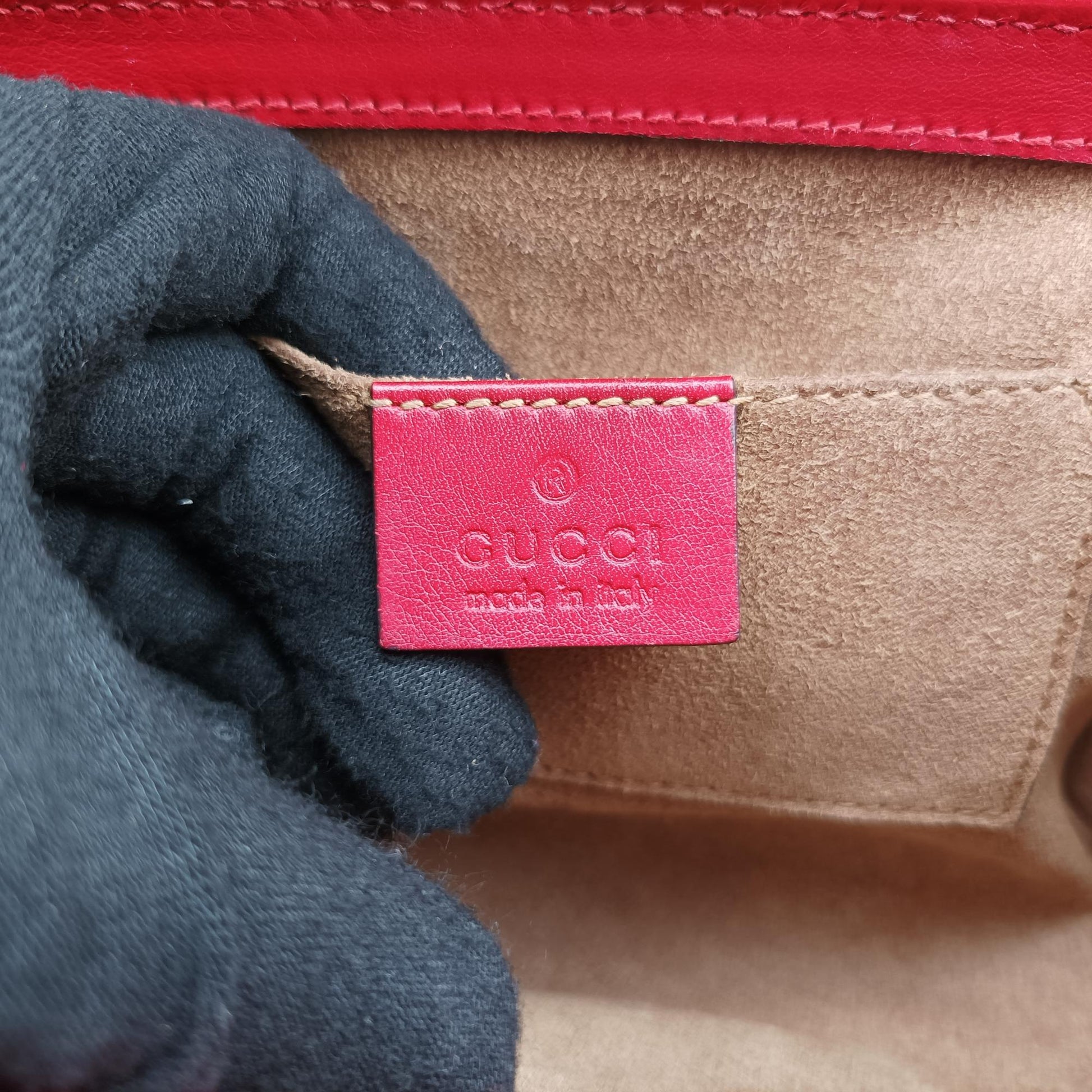 グッチ Gucci ショルダーバッグ レディース パドロック ベージュ×レッド×ピンク PVCコーティングキャンバス×レザー 409487 D019024921