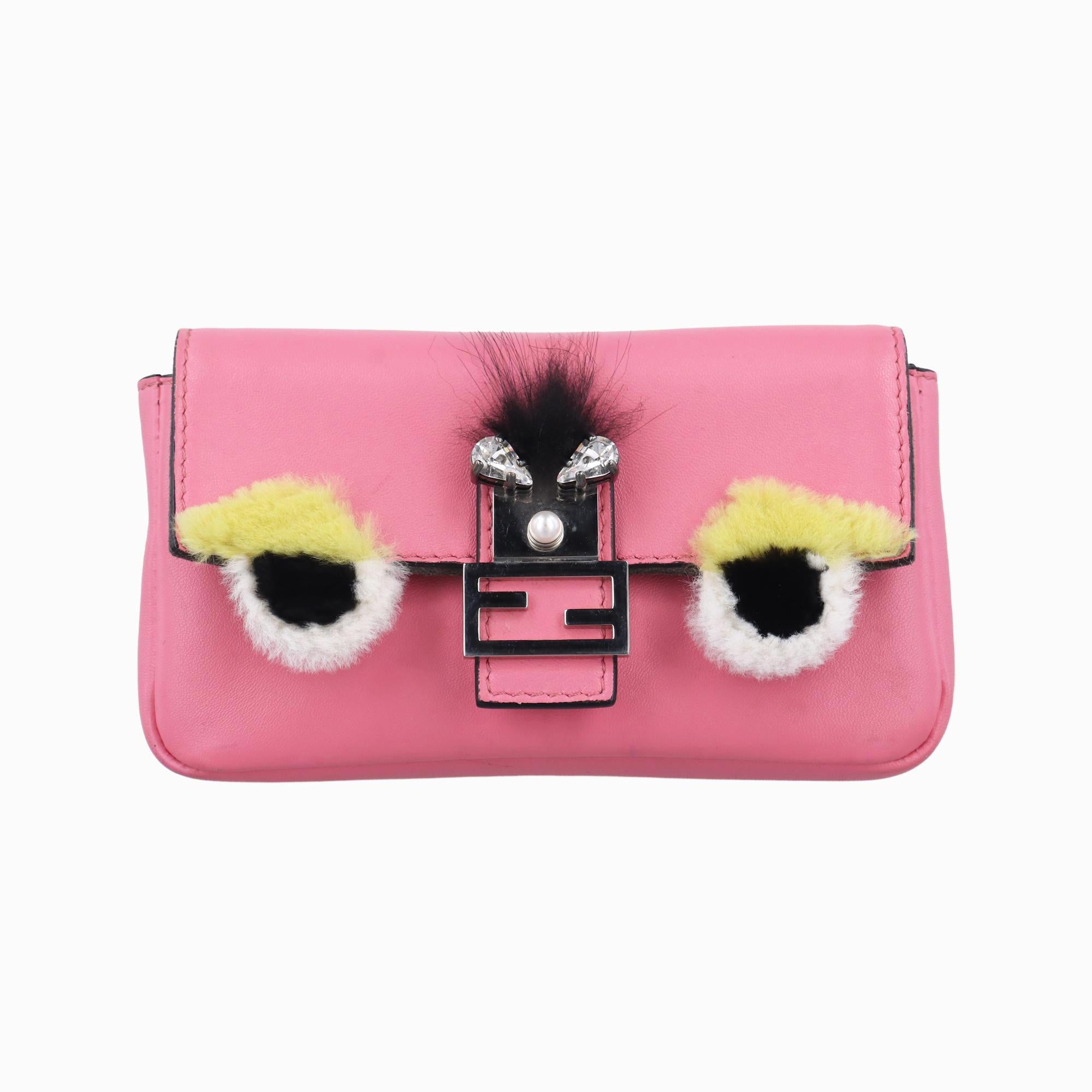 フェンディ Fendi ショルダーバッグ レディース モンスターマイクロバケット ピンク レザー 8M0354-5Q3-168-9290