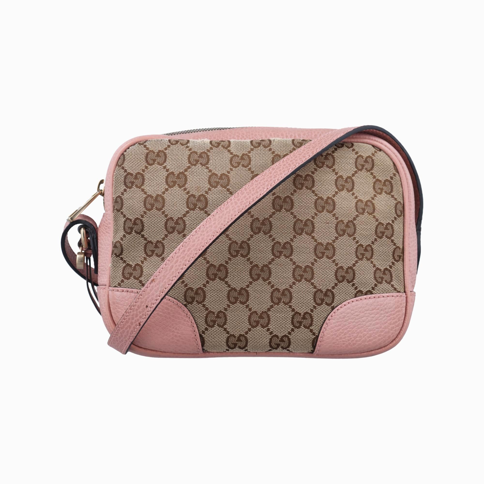 グッチ Gucci ショルダーバッグ レディース ブリー ベージュ×ピンク キャンバス×レザー 449413 B021788796