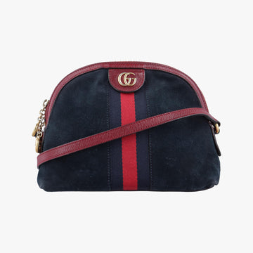 グッチ Gucci ショルダーバッグ レディース オフィディア ネイビー×レッド スエード×レザー 499621 H026079927