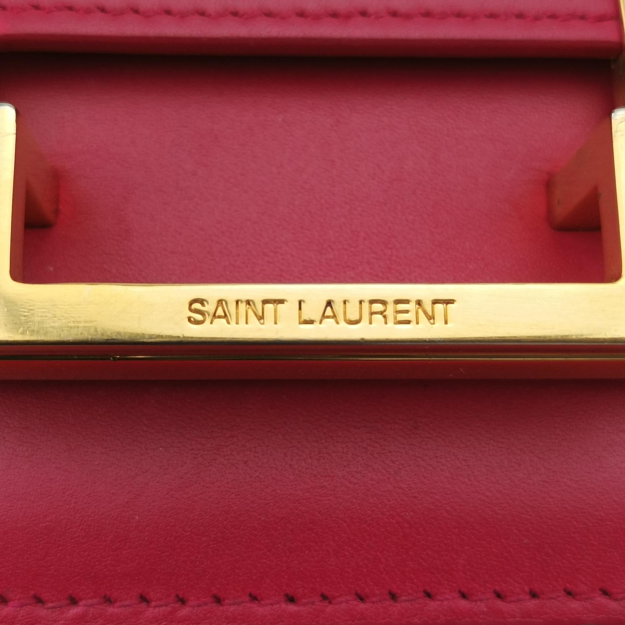 イヴサンローラン Yves saint Laurent ショルダーバッグ レディース クラシック　ルル ローズ レッド レザー 318249.001998