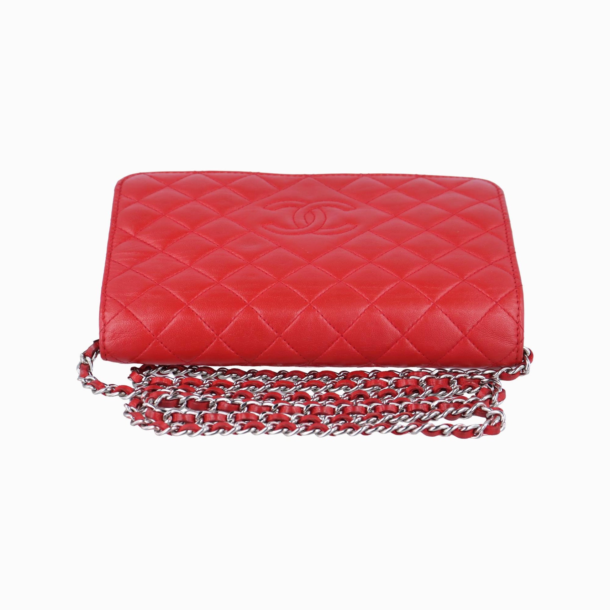 シャネル Chanel ショルダーバッグ レディース マトラッセ　ココマーク レッド ラムスキン A80113 18739432