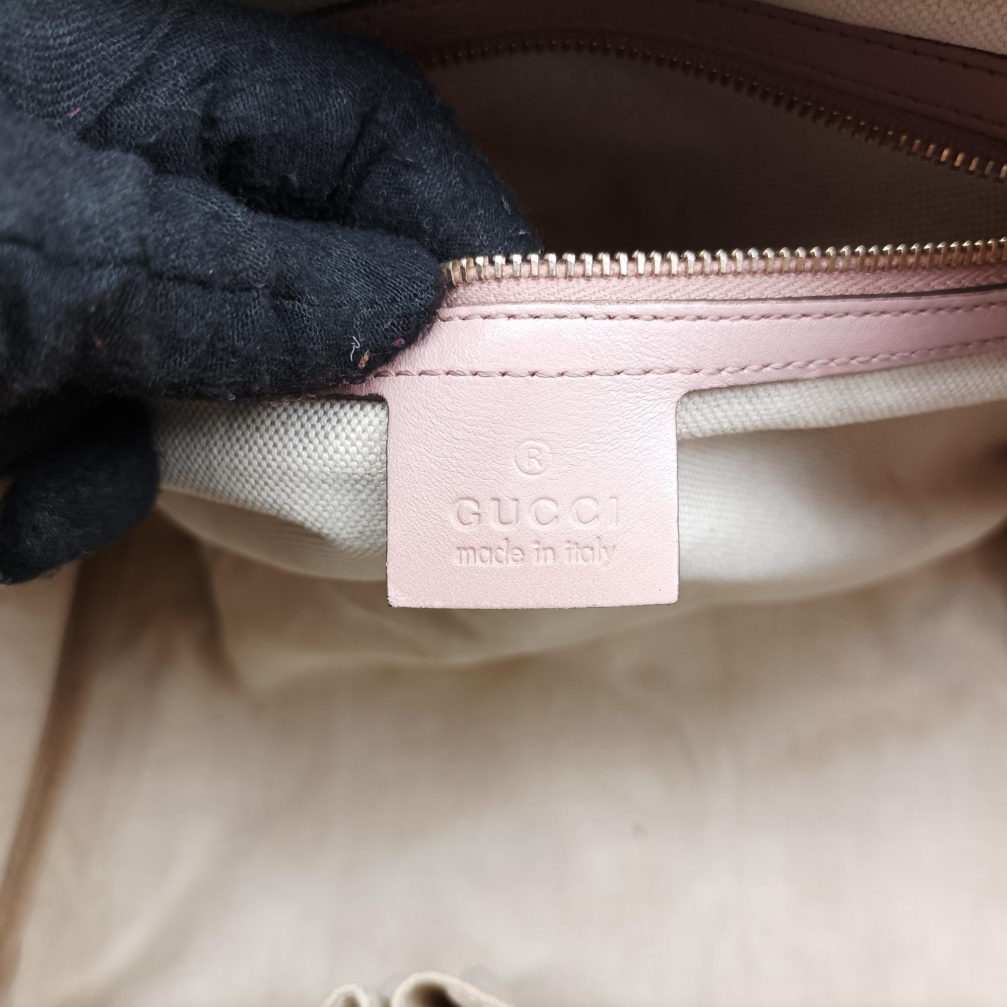 グッチ Gucci ボストンバッグ レディース シェリーライン カーキ×ピンク キャンバス×レザー 247205 E013131508