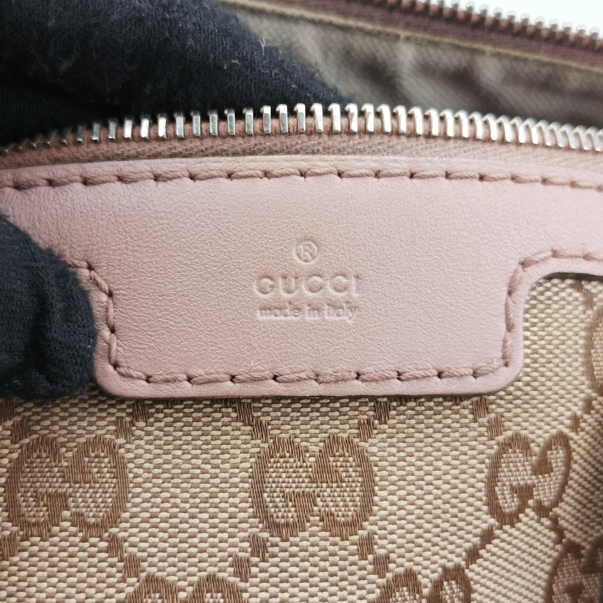 グッチ Gucci ボストンバッグ レディース シェリーライン カーキ×ピンク キャンバス×レザー 247205 E013131508