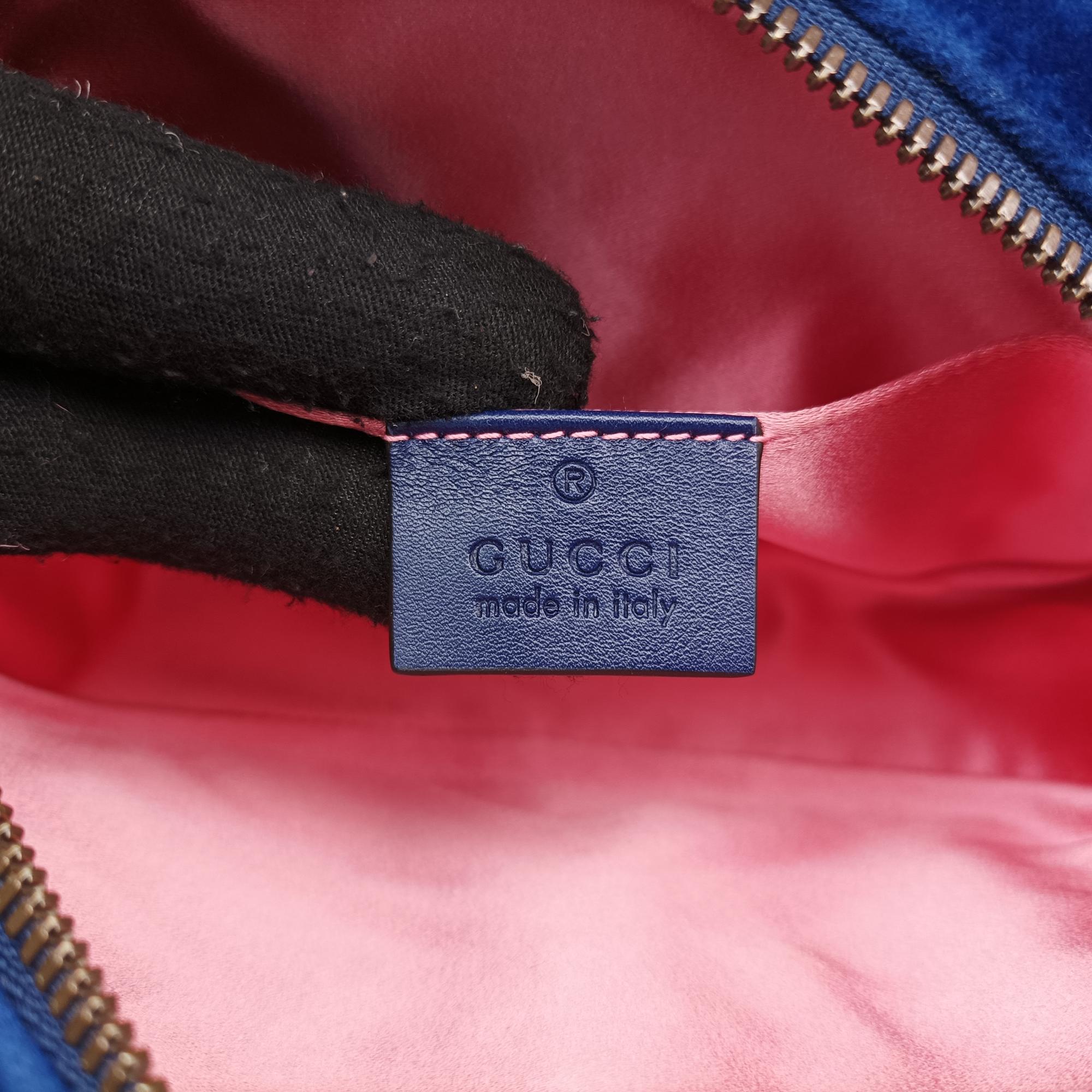 グッチ Gucci ボディバッグ/ウェストバッグ レディース GGマーモント ブルー ベロア 476434 A022511865