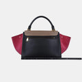 セリーヌ Celine ショルダーバッグ レディース トラペーズスモール ベージュ×ブラック×ローズピンク レザー×スエード S-CE-4144